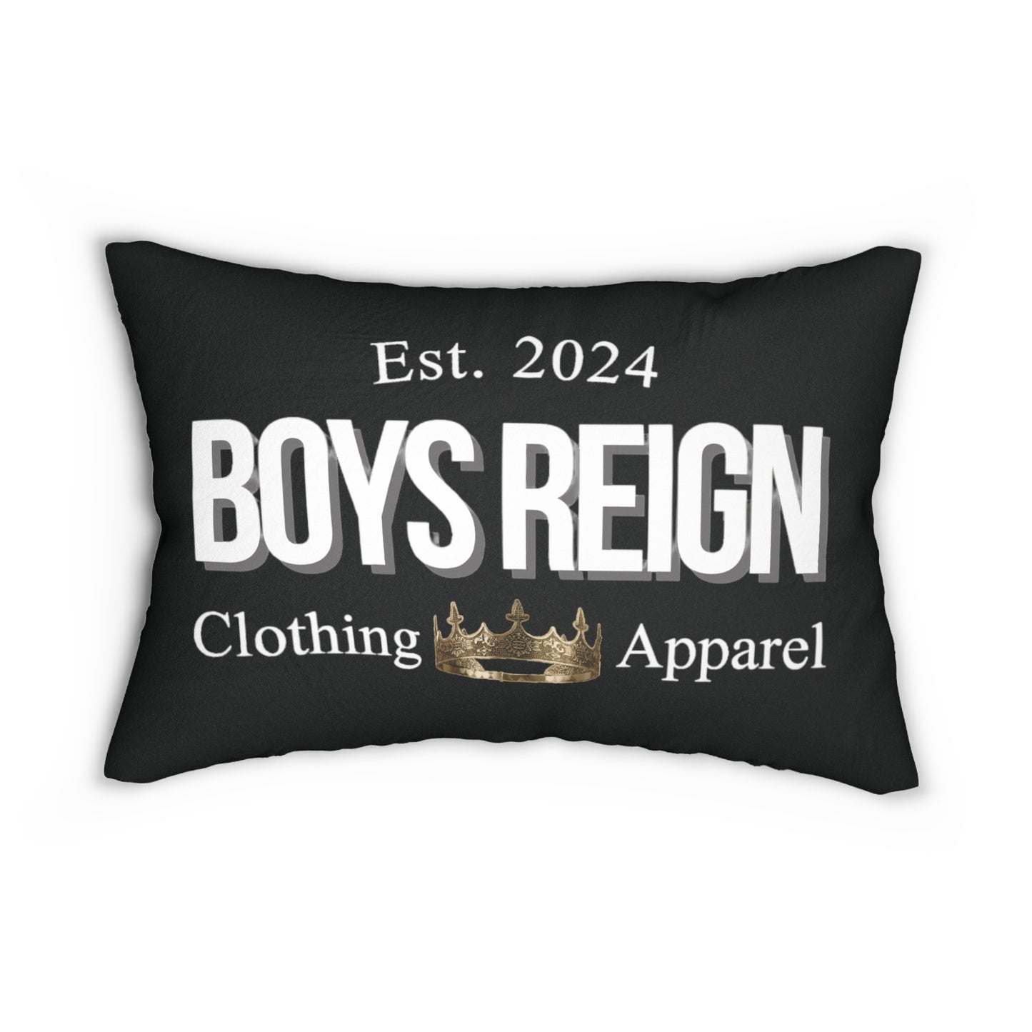 Spun Polyester Lumbar Pillow Classic White/Black - Boys Reign