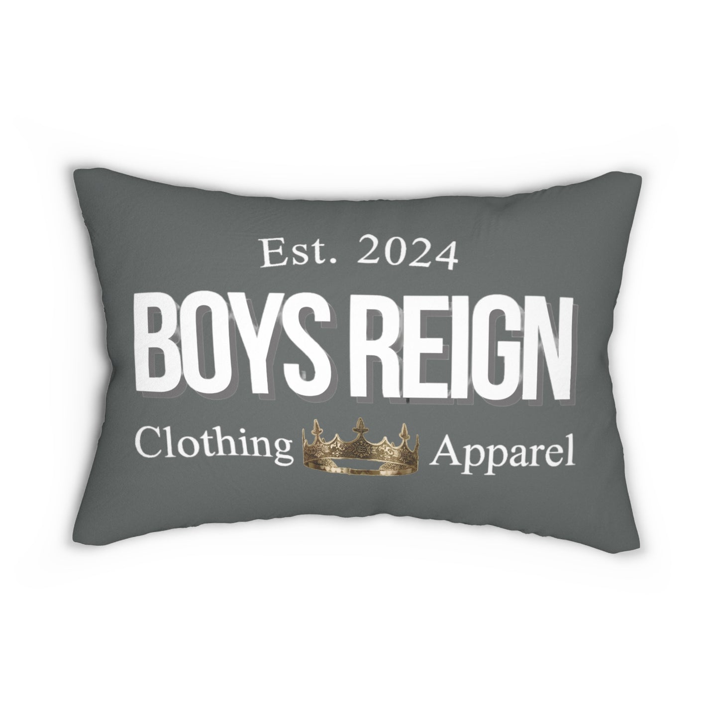 Spun Polyester Lumbar Pillow Classic White/Gray - Boys Reign