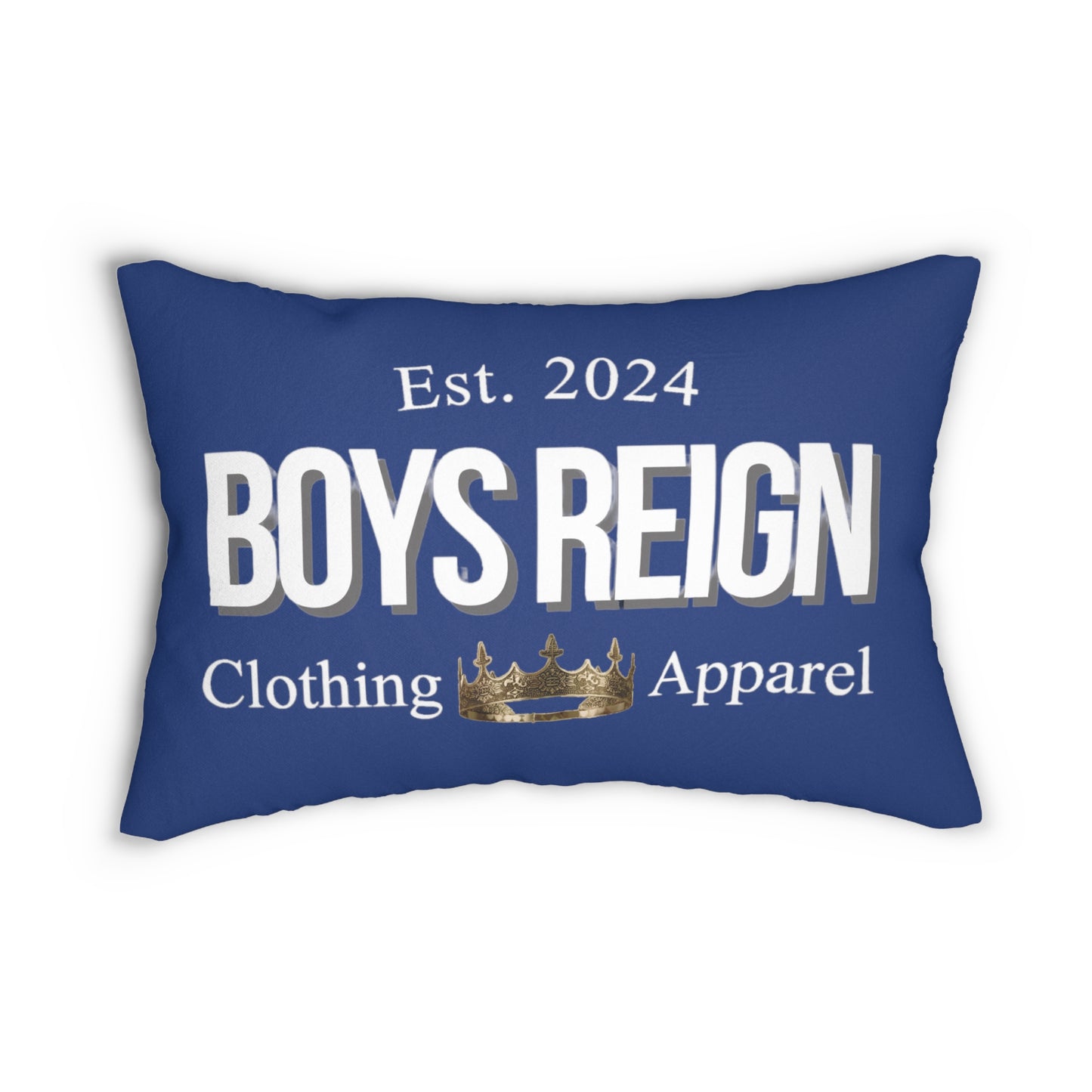 Spun Polyester Lumbar Pillow Classic White/Blue - Boys Reign