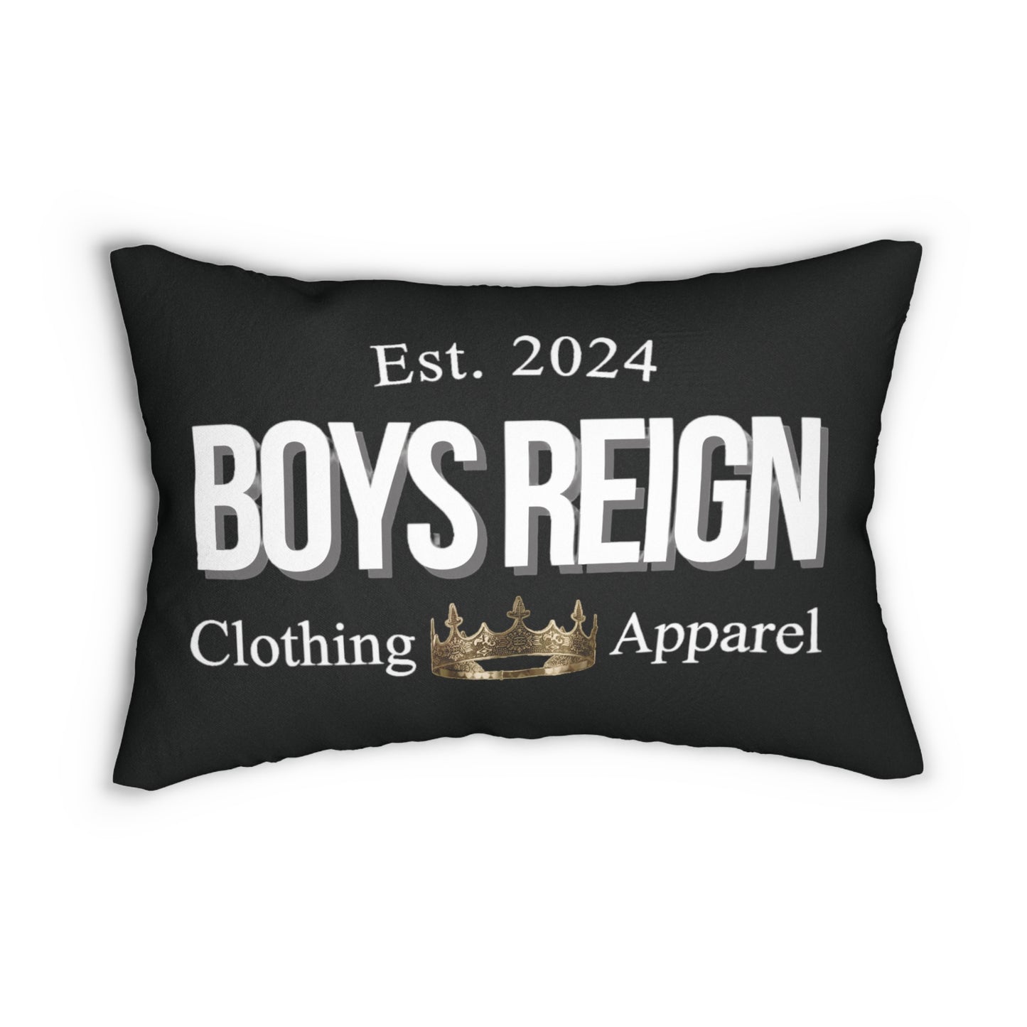 Spun Polyester Lumbar Pillow Classic White/Black - Boys Reign