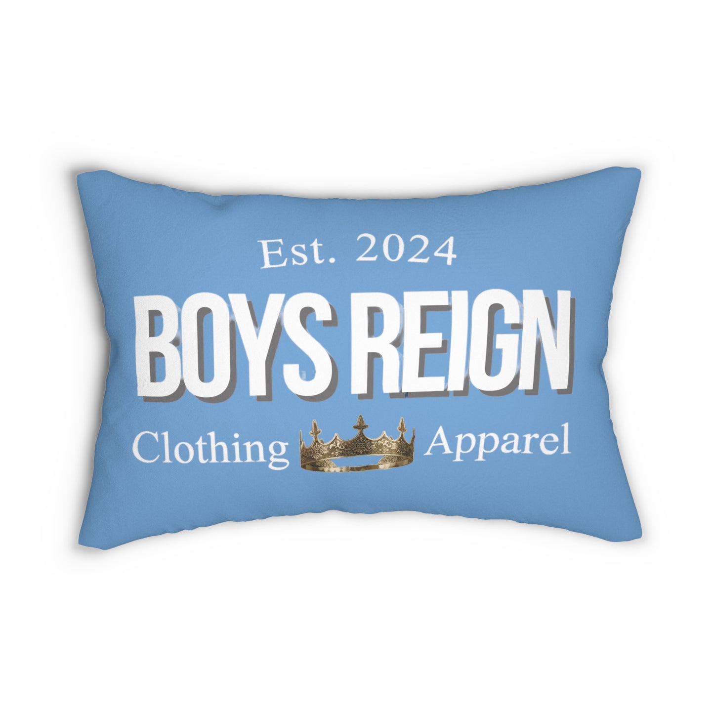 Spun Polyester Lumbar Pillow Classic White/Baby Blue - Boys Reign