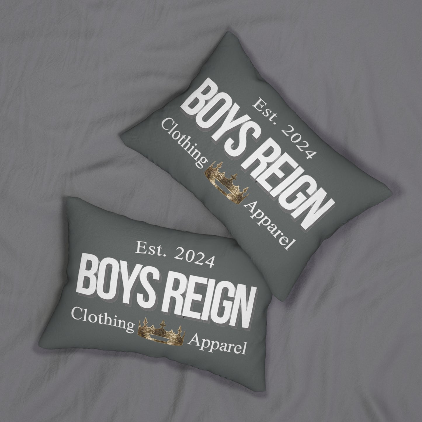 Spun Polyester Lumbar Pillow Classic White/Gray - Boys Reign