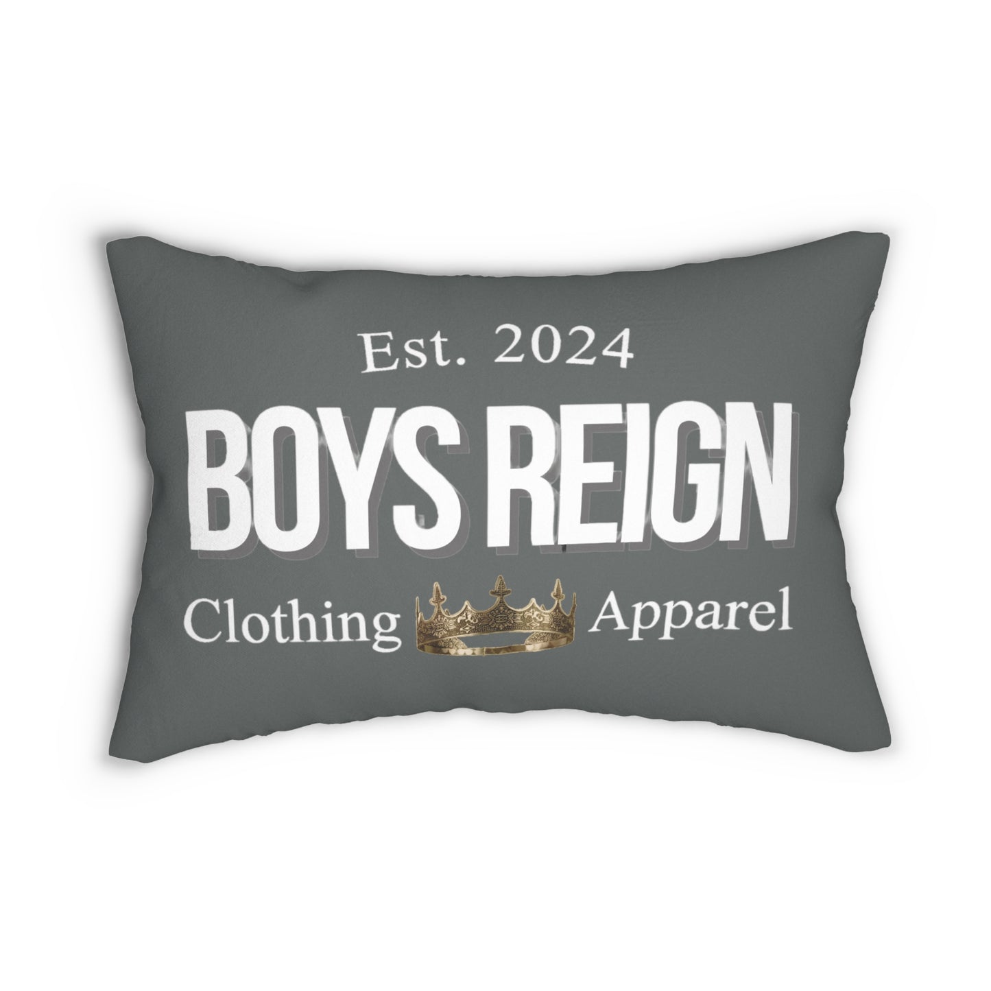 Spun Polyester Lumbar Pillow Classic White/Gray - Boys Reign