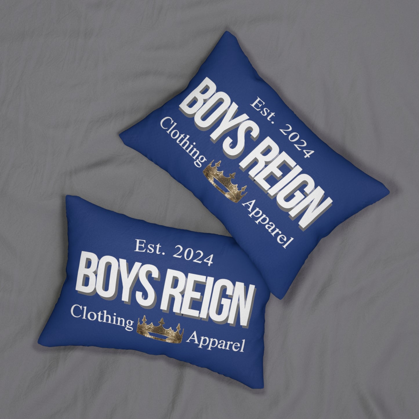 Spun Polyester Lumbar Pillow Classic White/Blue - Boys Reign