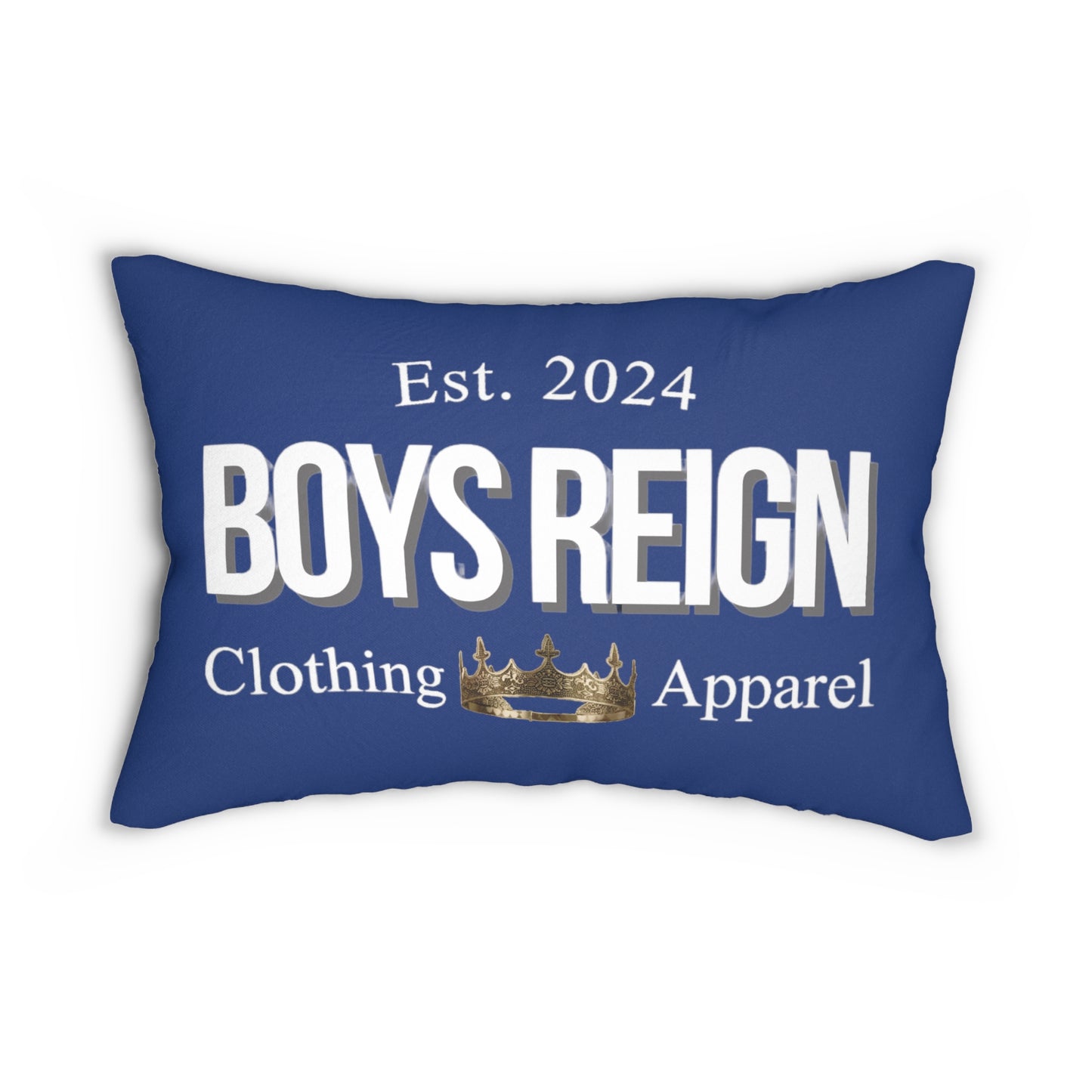 Spun Polyester Lumbar Pillow Classic White/Blue - Boys Reign