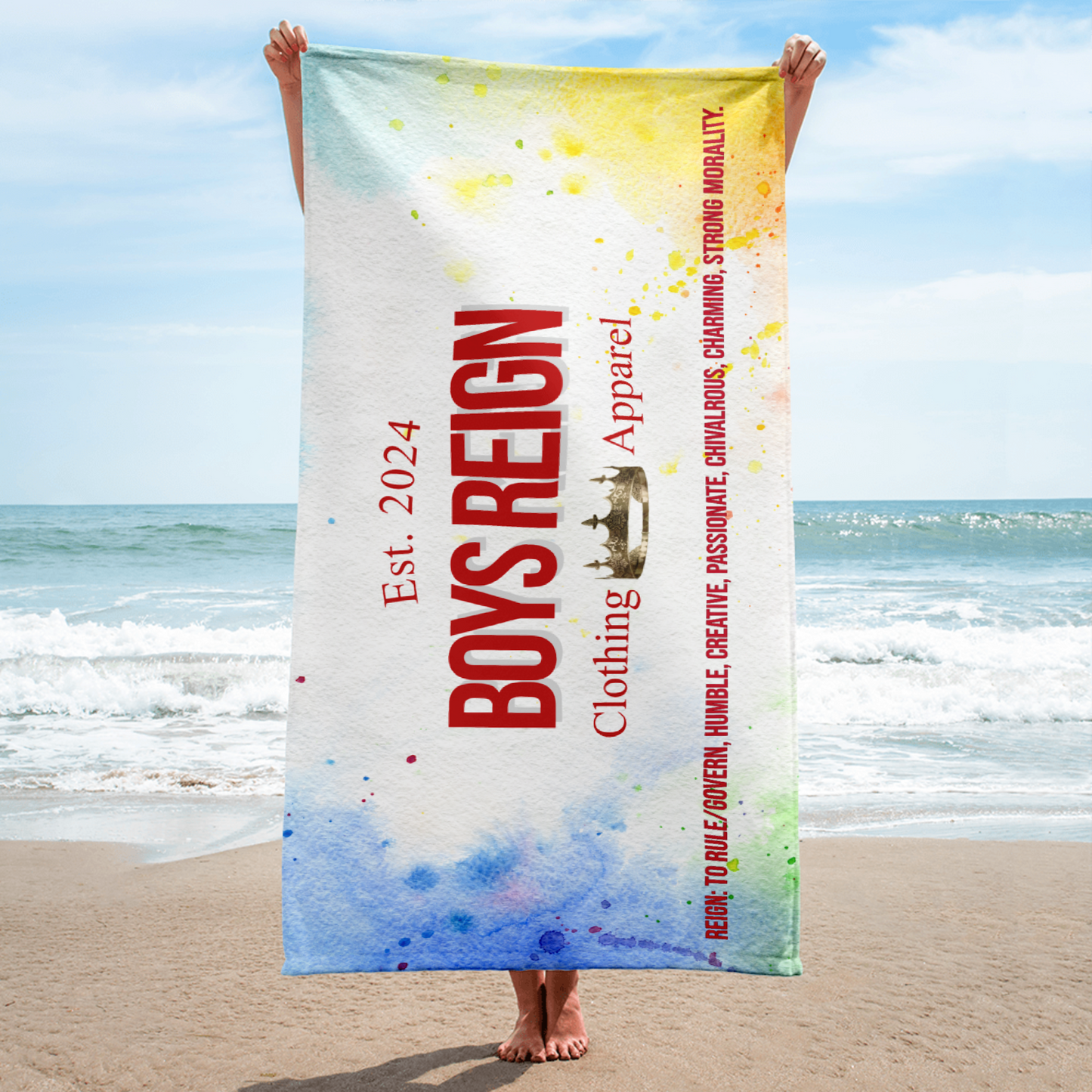 Boys Reign Classic Red / Colorsplash Towel - Boys Reign