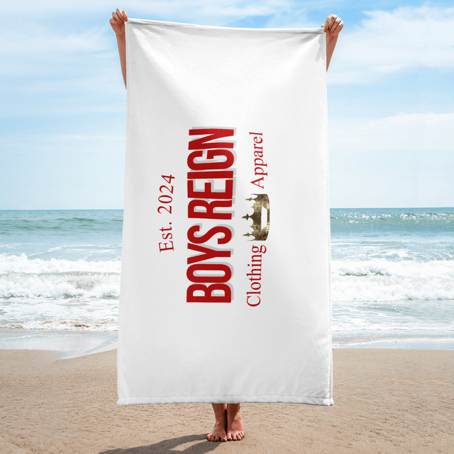 Classic Red/ White Towel - Boys Reign
