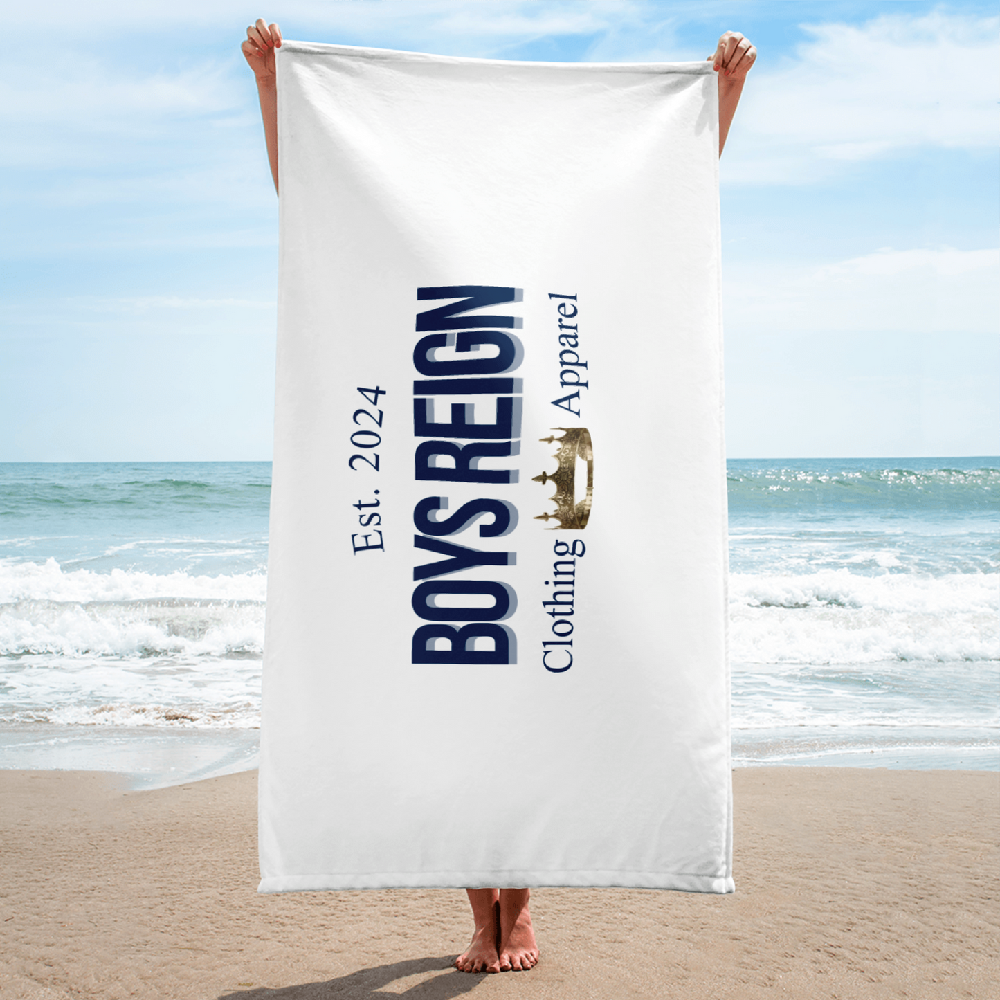 Classic Blue/ White Towel - Boys Reign