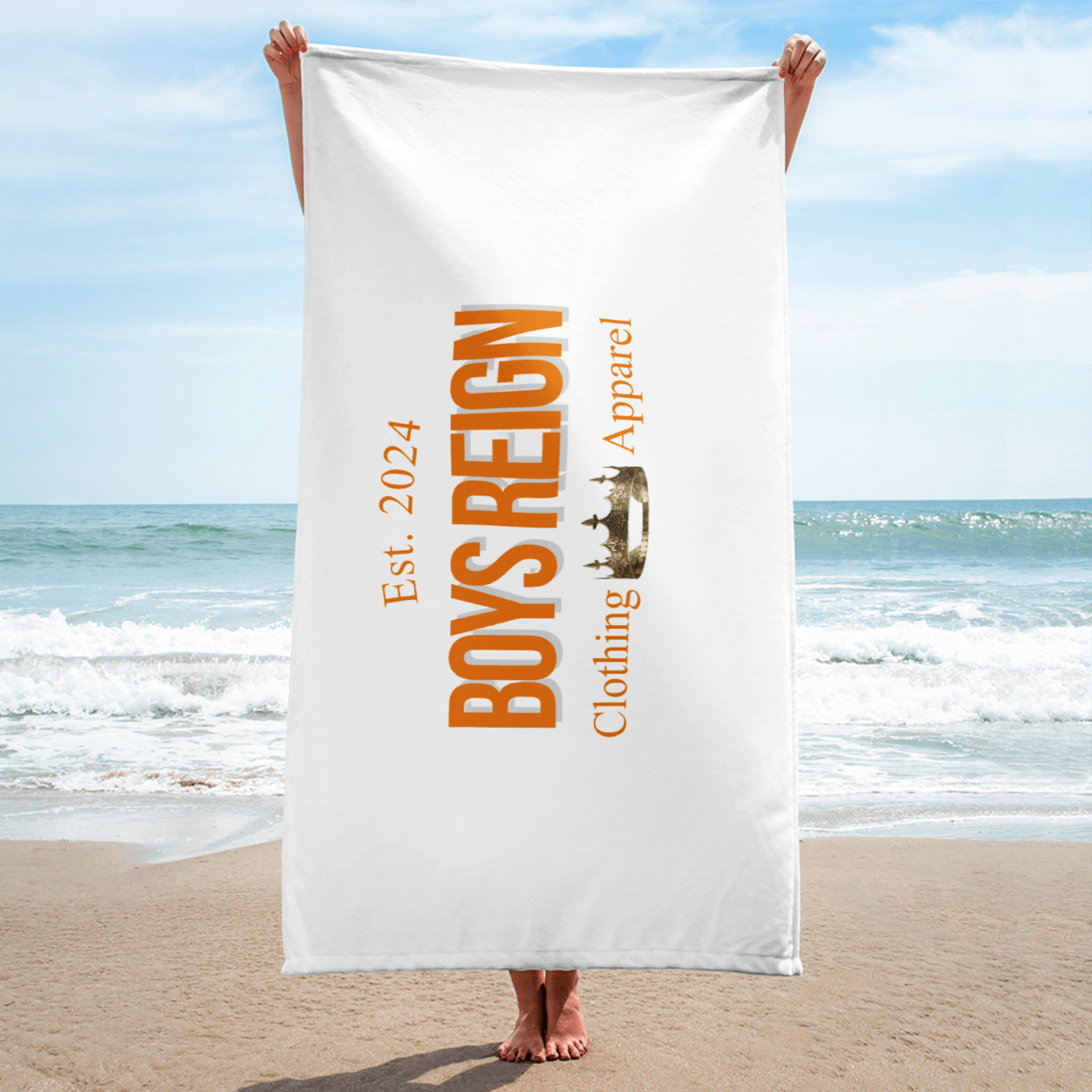 Classic Orange/White Towel - Boys Reign