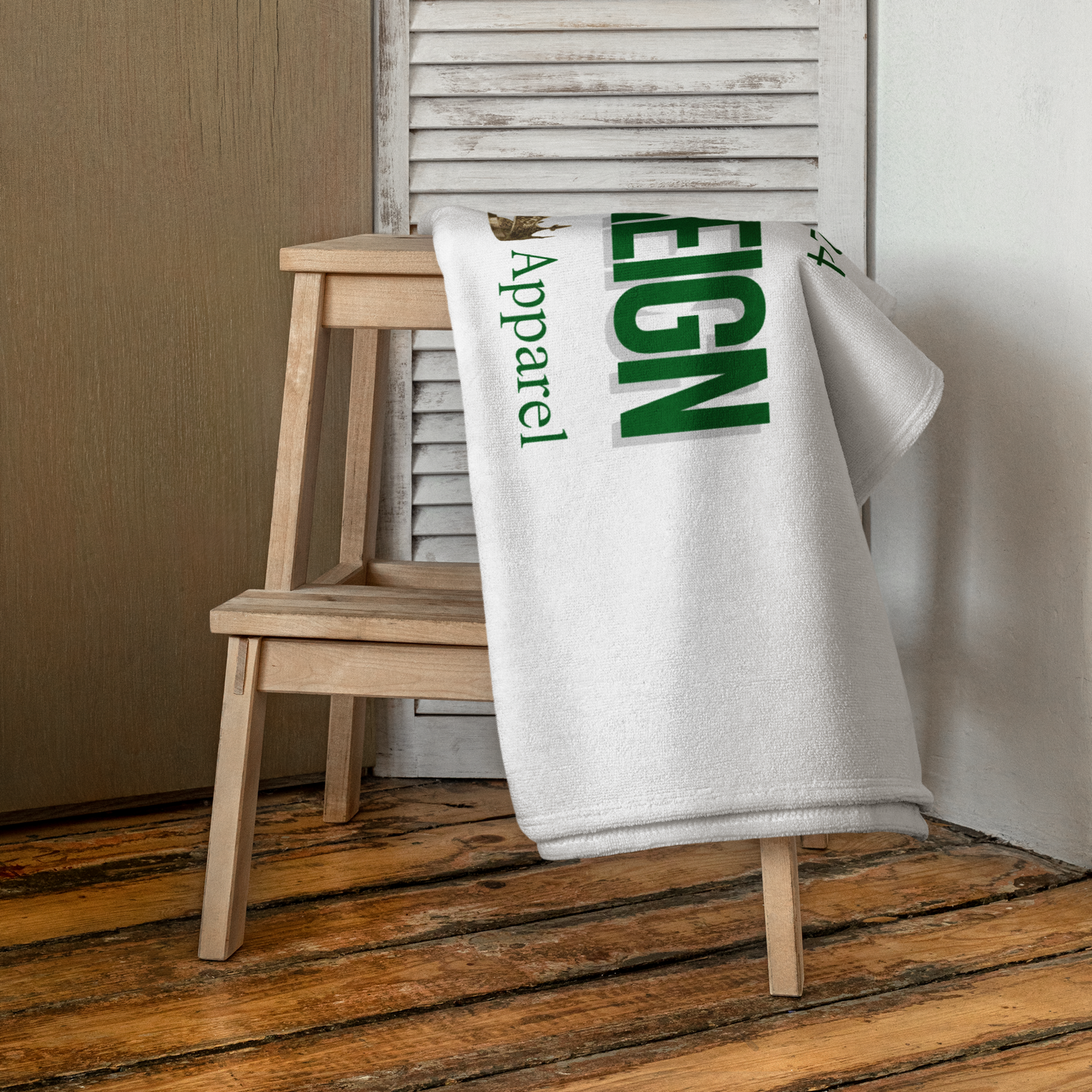 Classic Green/White Towel - Boys Reign