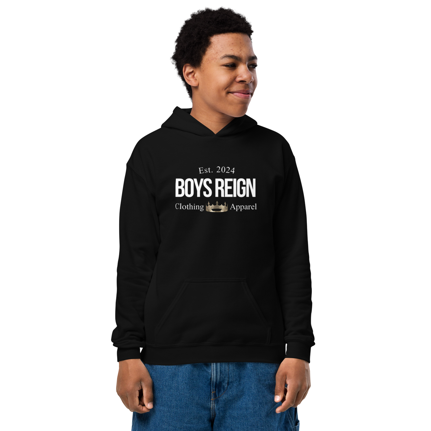 Boys Reign Youth Heavy Blend Hoodie -Classic White Boys Reign