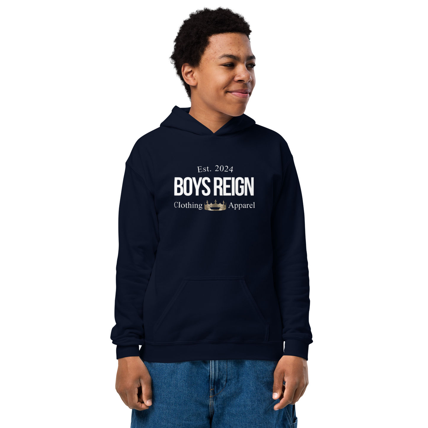 Boys Reign Youth Heavy Blend Hoodie -Classic White Boys Reign