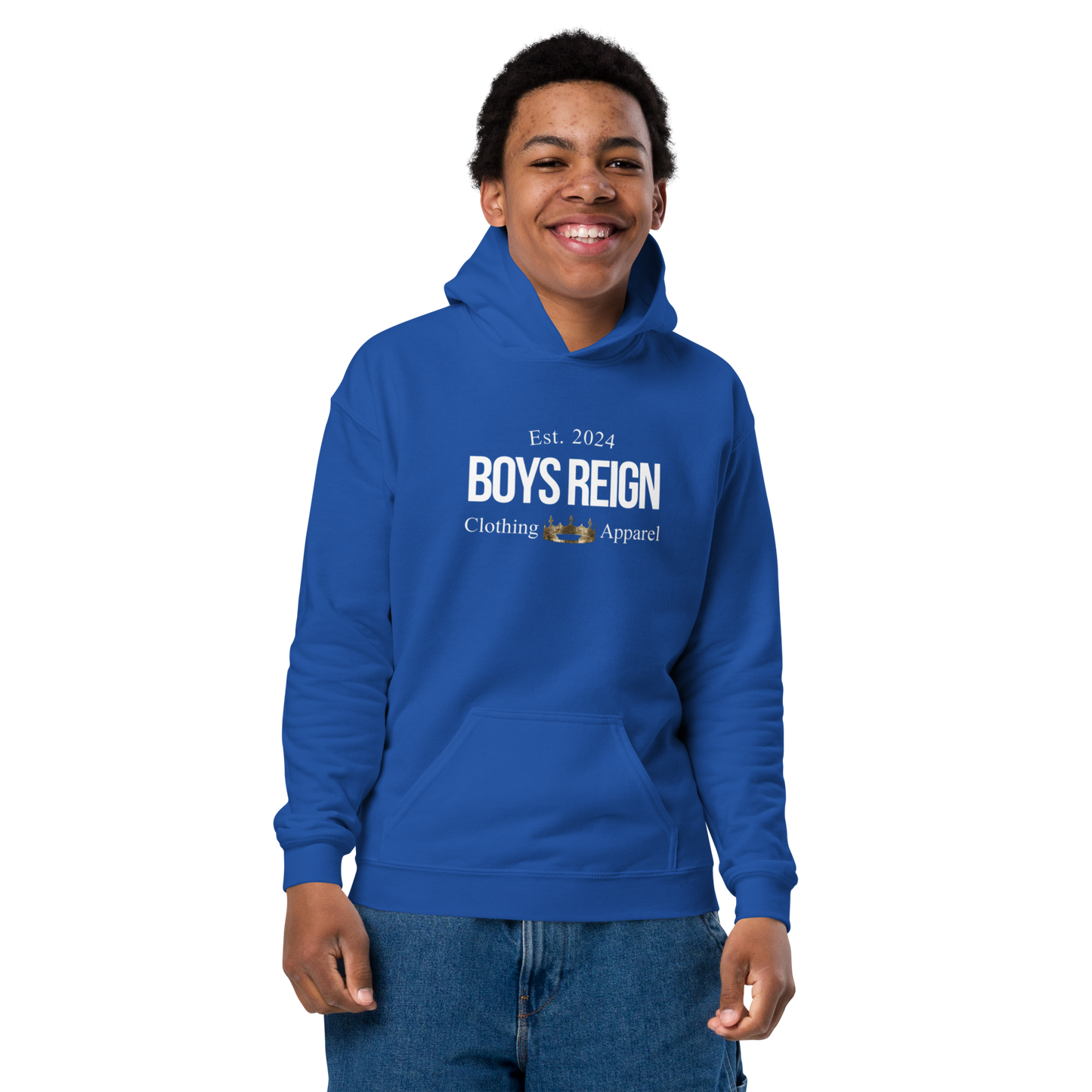 Boys Reign Youth Heavy Blend Hoodie -Classic White Boys Reign