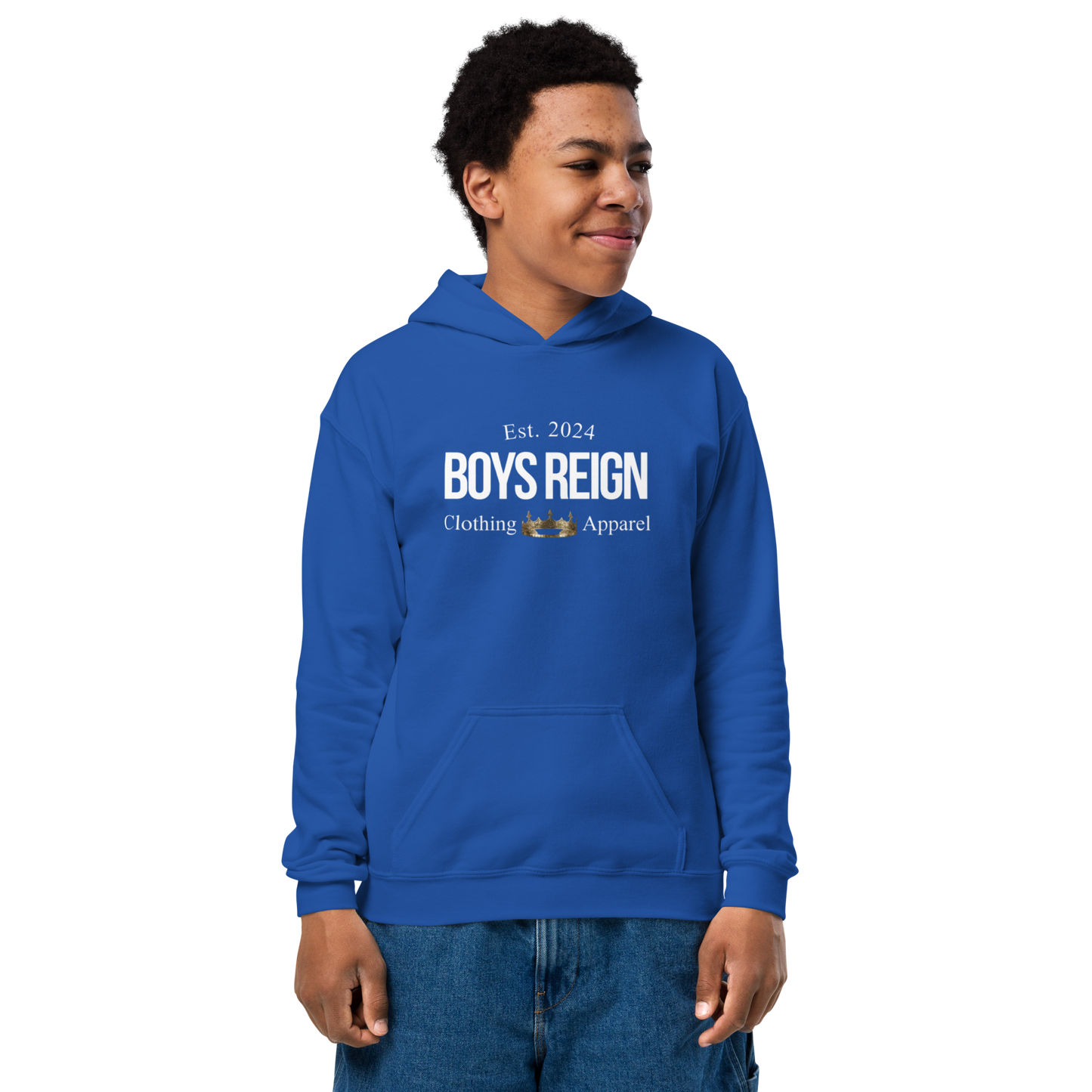 Boys Reign Youth Heavy Blend Hoodie -Classic White Boys Reign