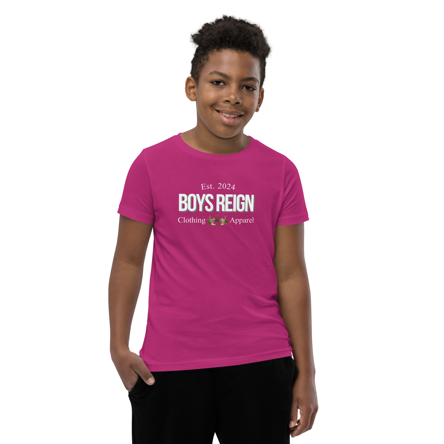 Boys Short Sleeve T-Shirt Classic White - Boys Reign