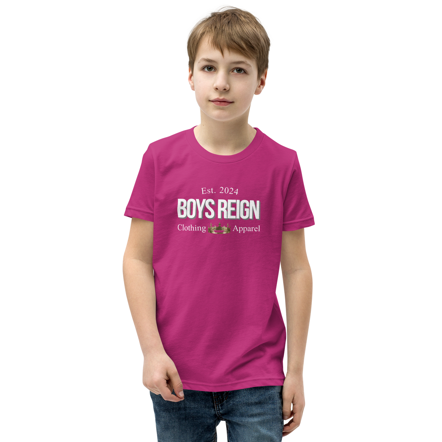 Boys Short Sleeve T-Shirt Classic White - Boys Reign