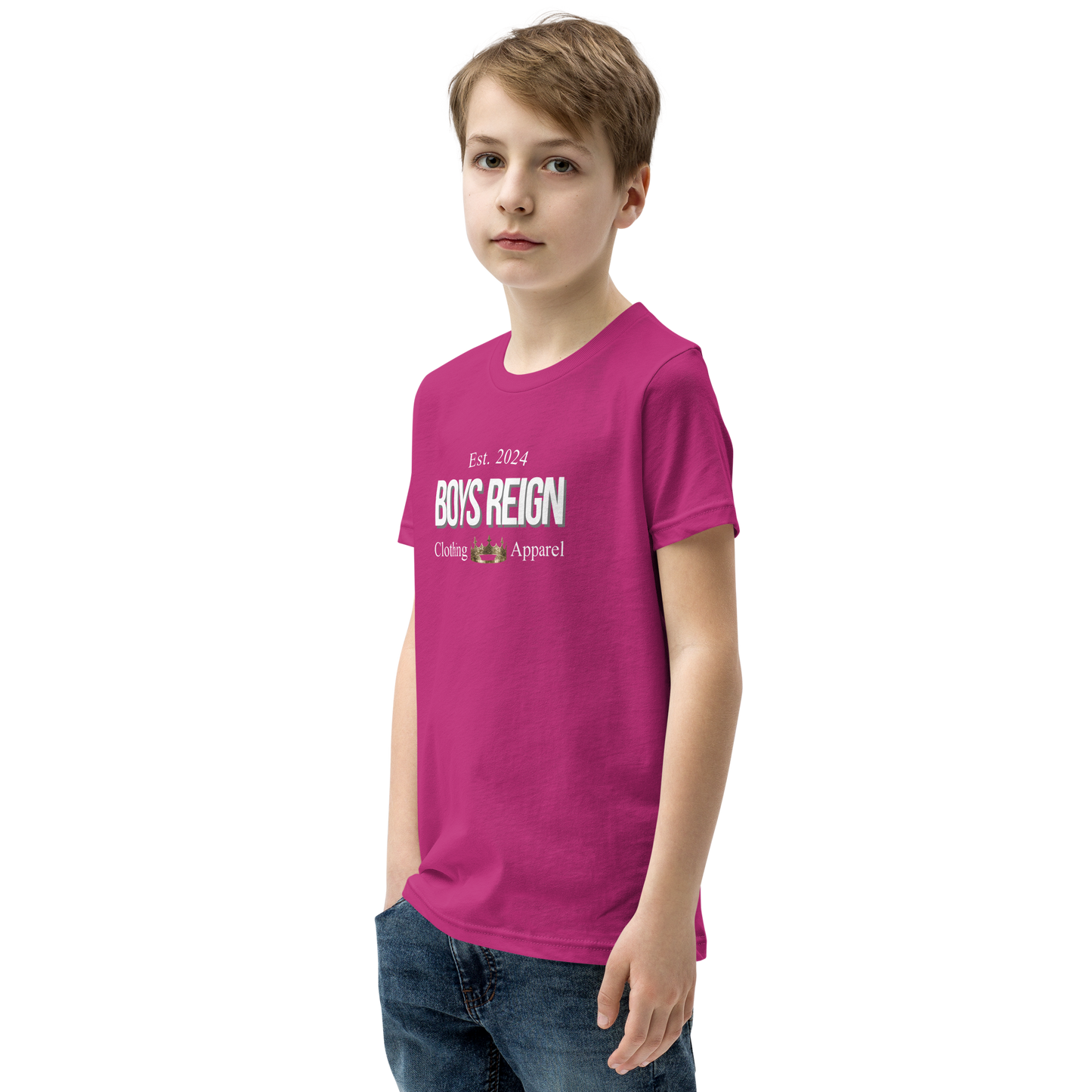 Boys Short Sleeve T-Shirt Classic White - Boys Reign
