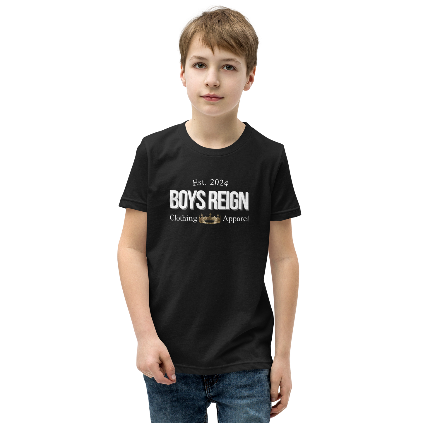 Boys Short Sleeve T-Shirt Classic White - Boys Reign