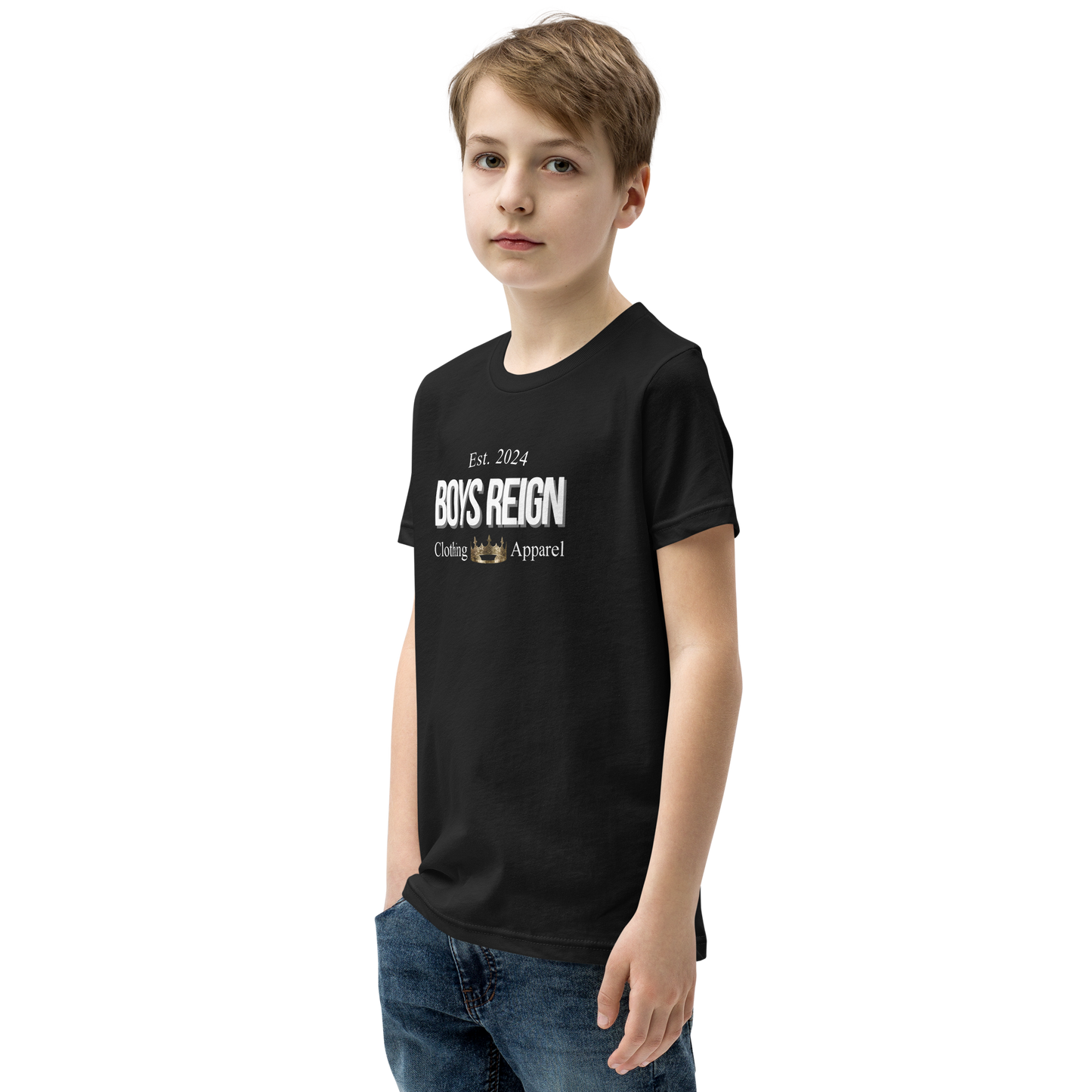 Boys Short Sleeve T-Shirt Classic White - Boys Reign