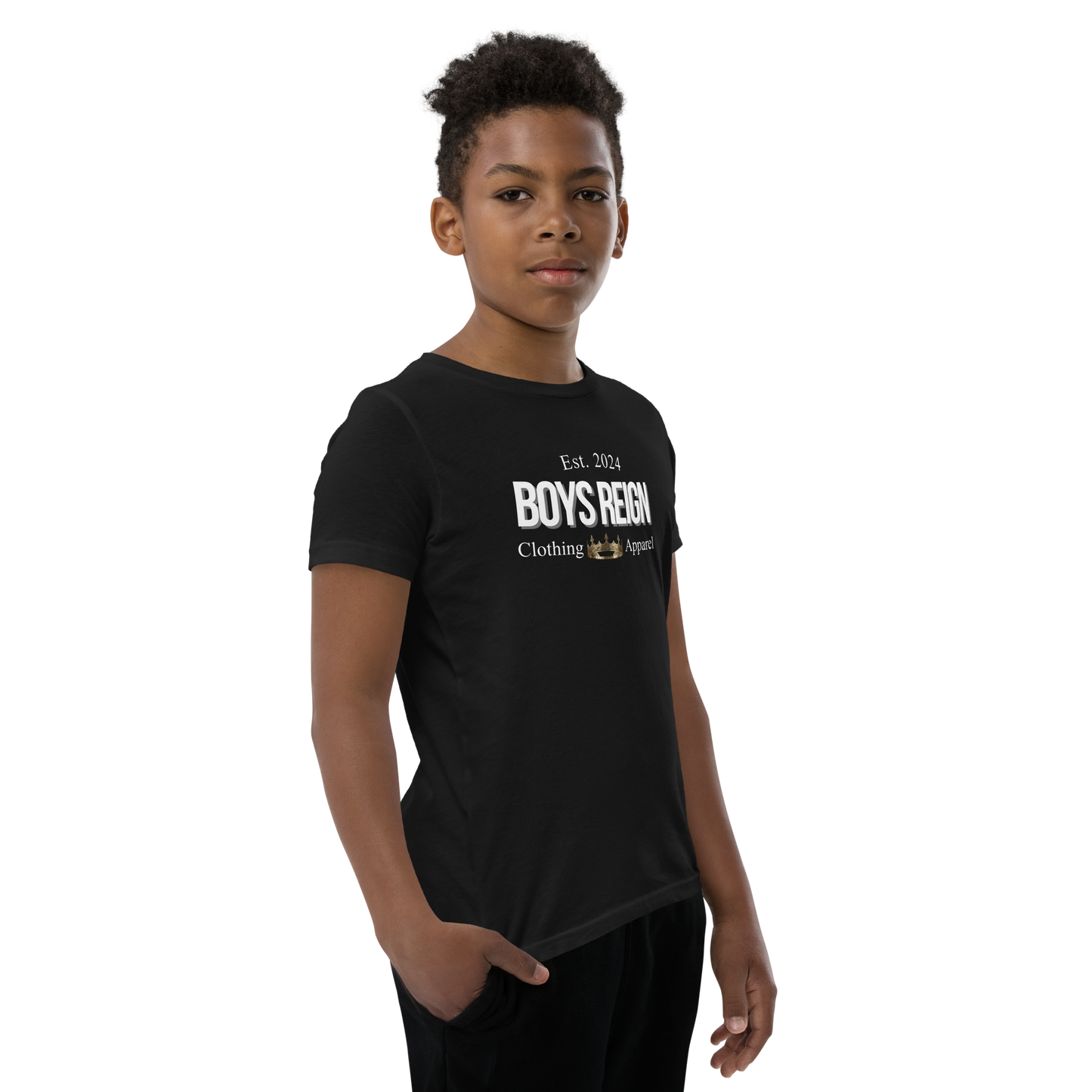 Boys Short Sleeve T-Shirt Classic White - Boys Reign