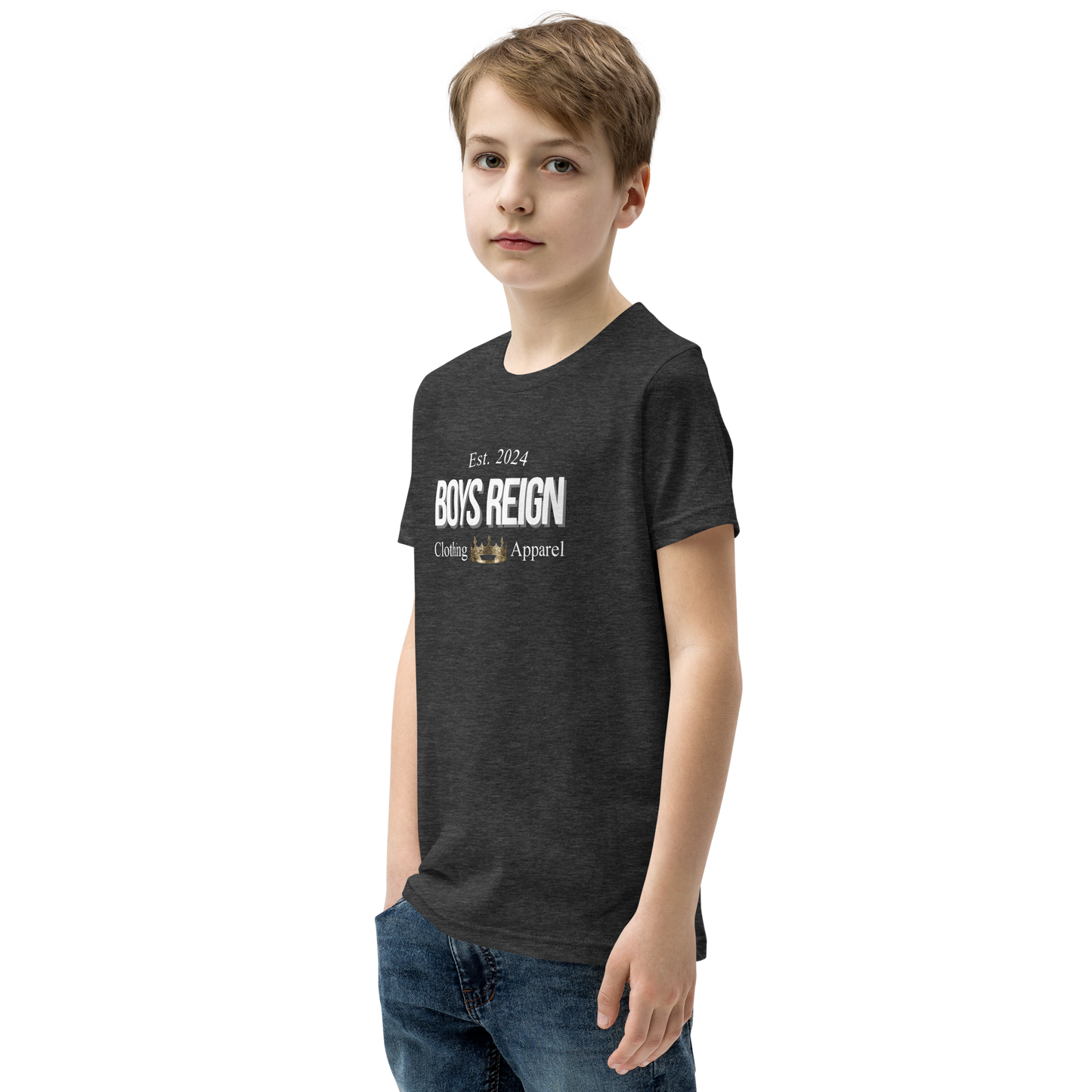 Boys Short Sleeve T-Shirt Classic White - Boys Reign