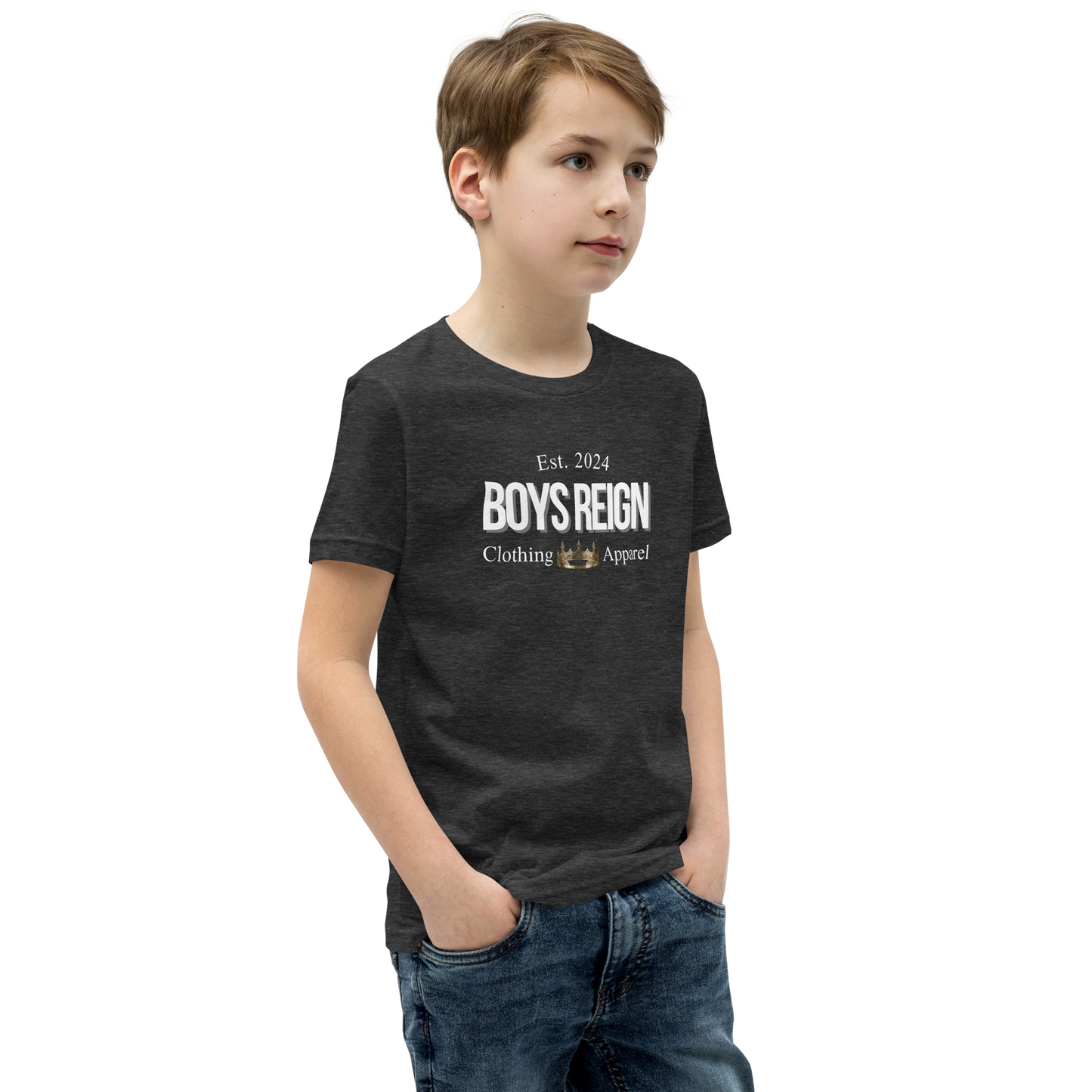 Boys Short Sleeve T-Shirt Classic White - Boys Reign