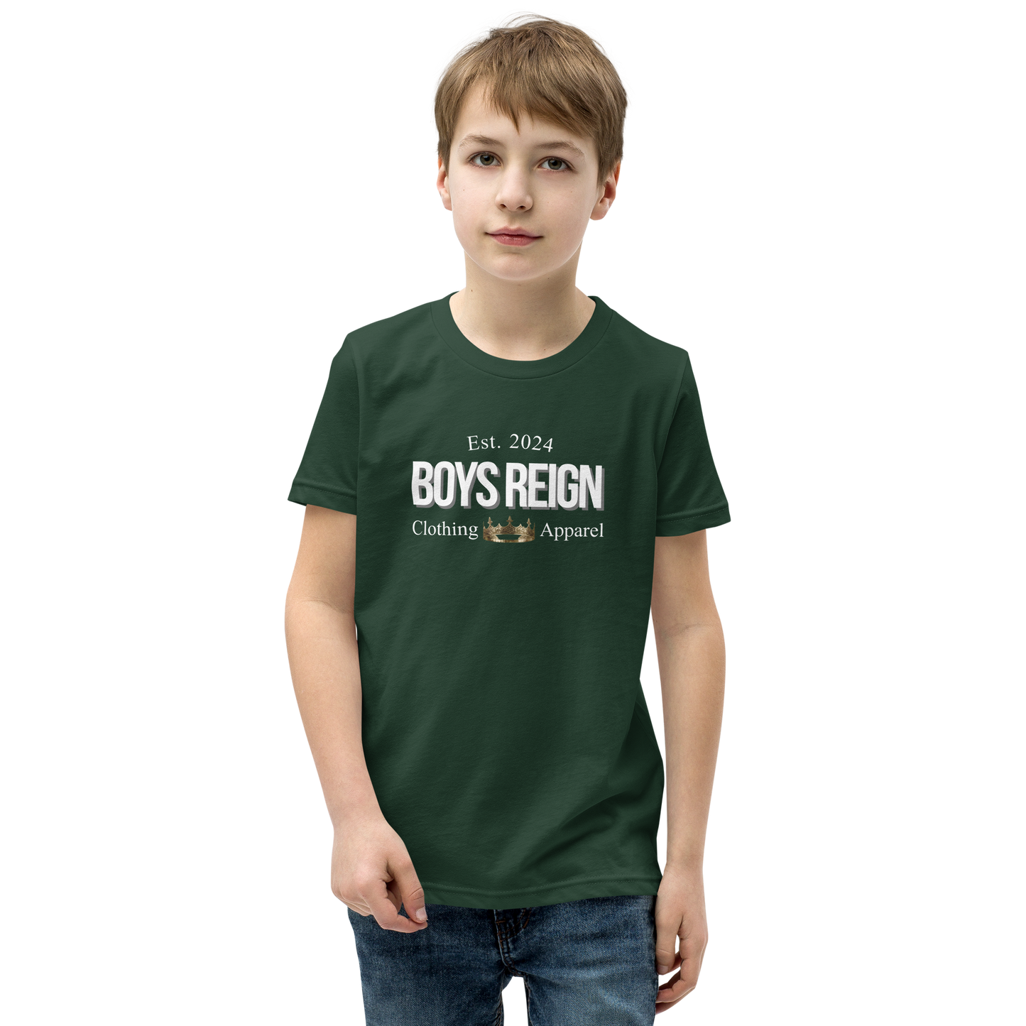 Boys Short Sleeve T-Shirt Classic White - Boys Reign