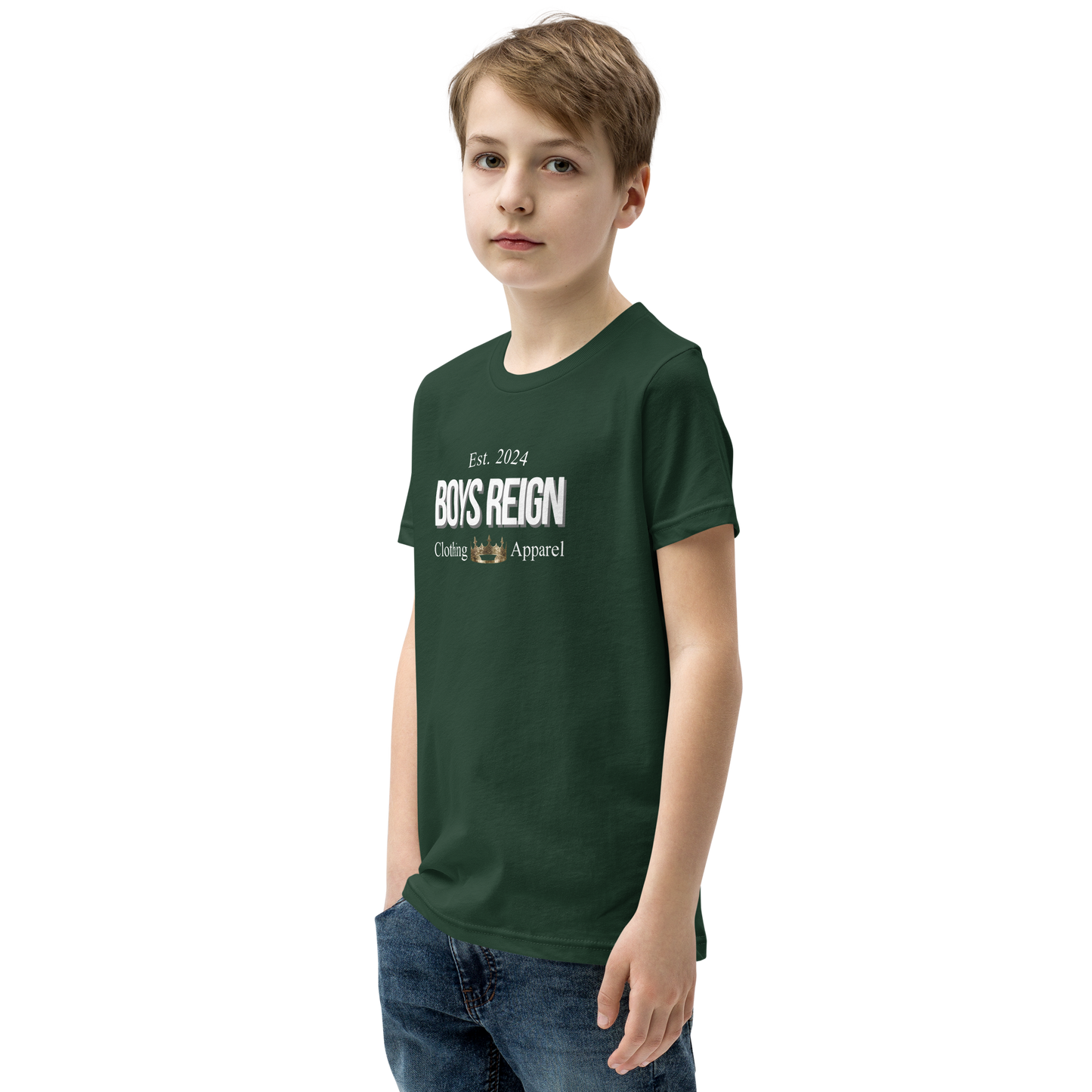 Boys Short Sleeve T-Shirt Classic White - Boys Reign