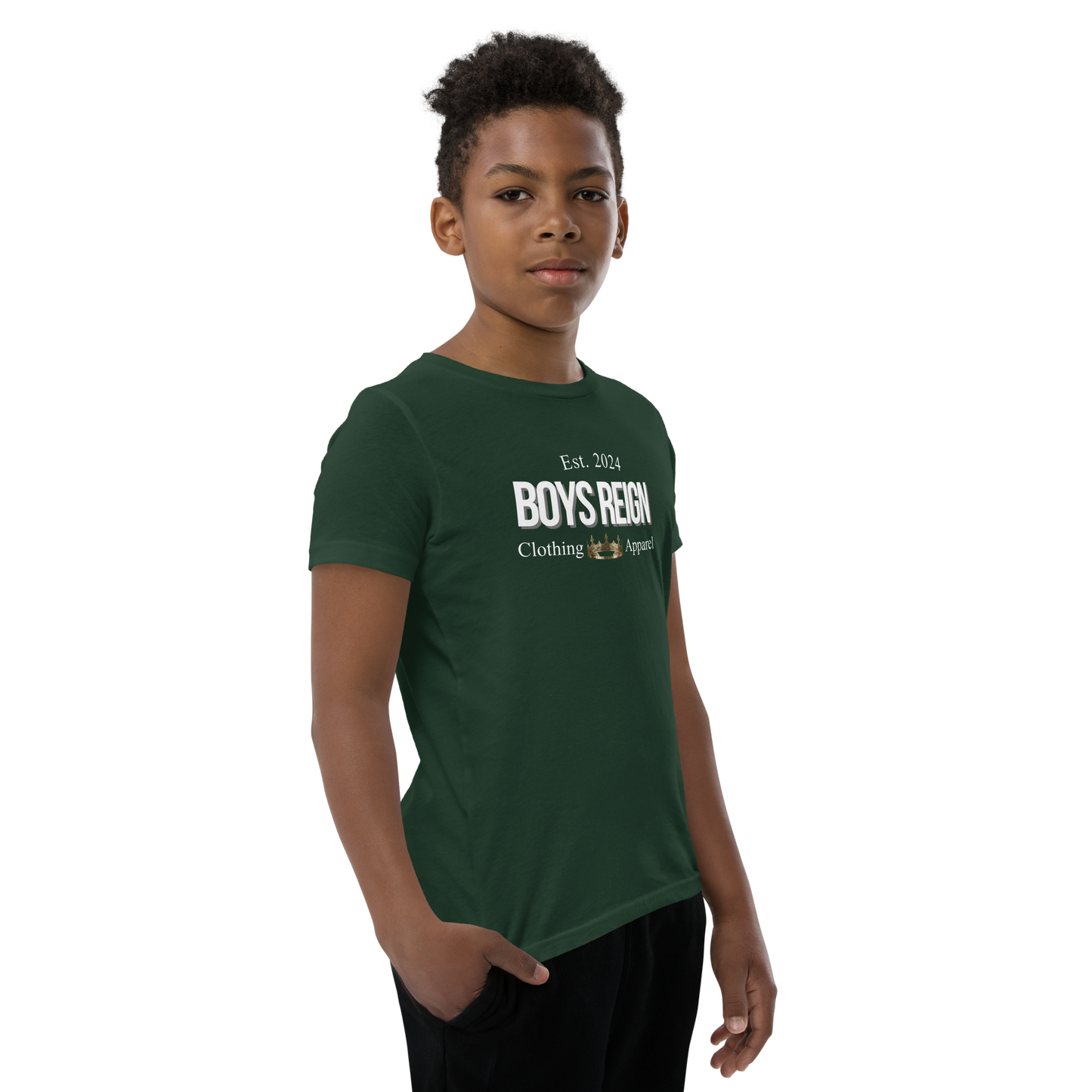 Boys Short Sleeve T-Shirt Classic White - Boys Reign