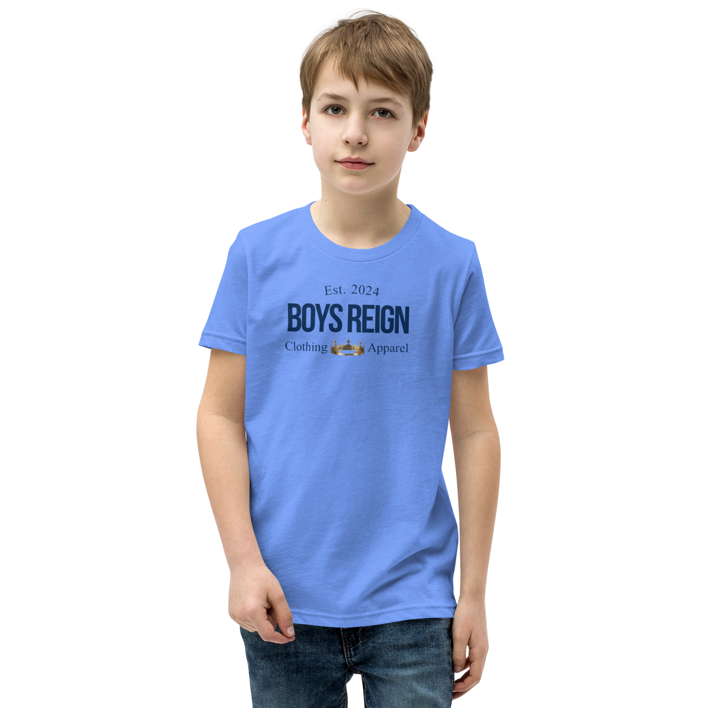 Boys Short Sleeve T-Shirt Classic Blue - Boys Reign