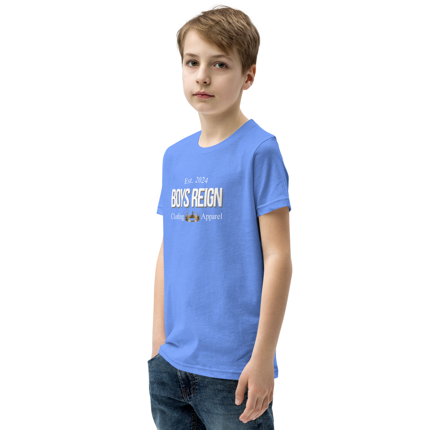 Boys Short Sleeve T-Shirt Classic White - Boys Reign