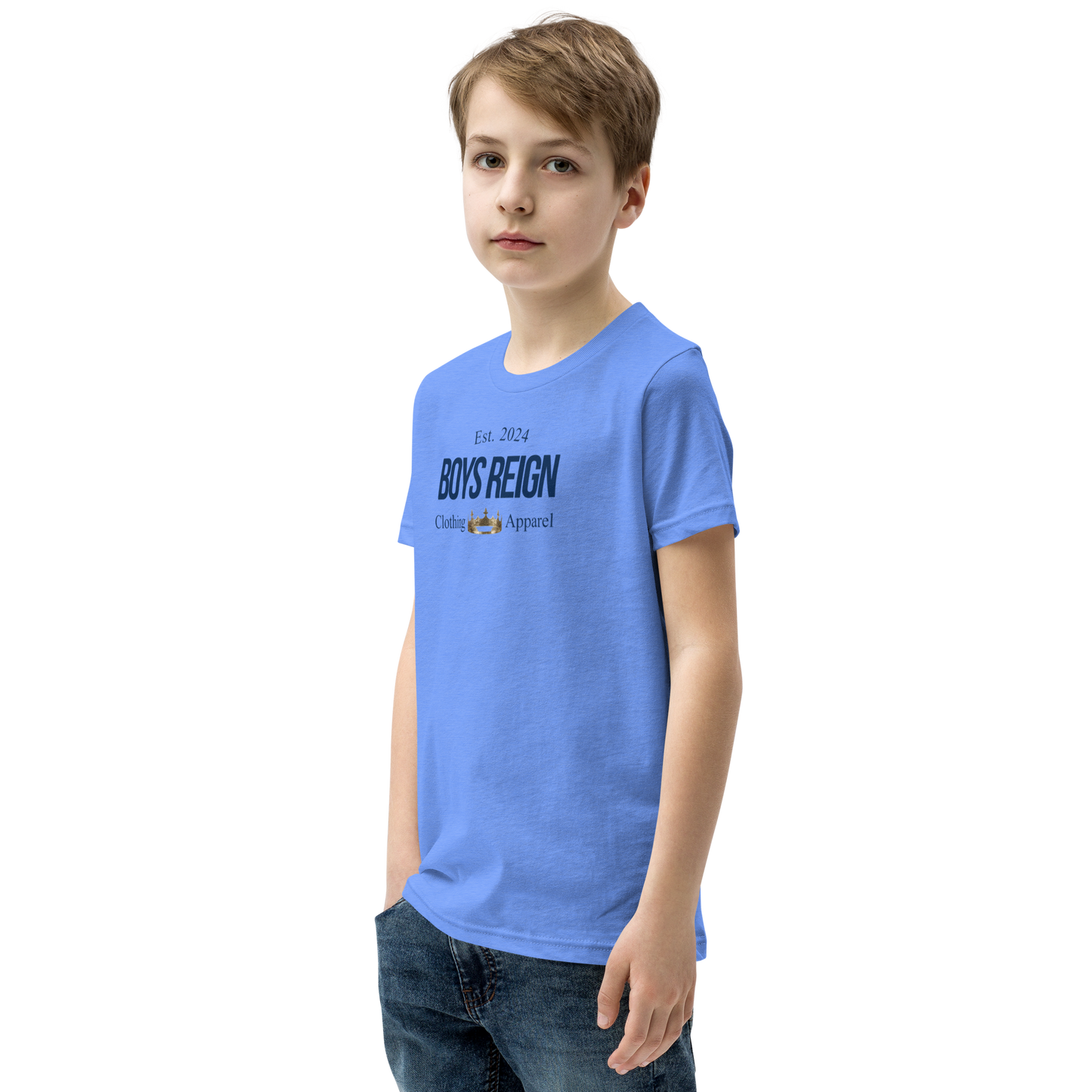 Boys Short Sleeve T-Shirt Classic Blue - Boys Reign
