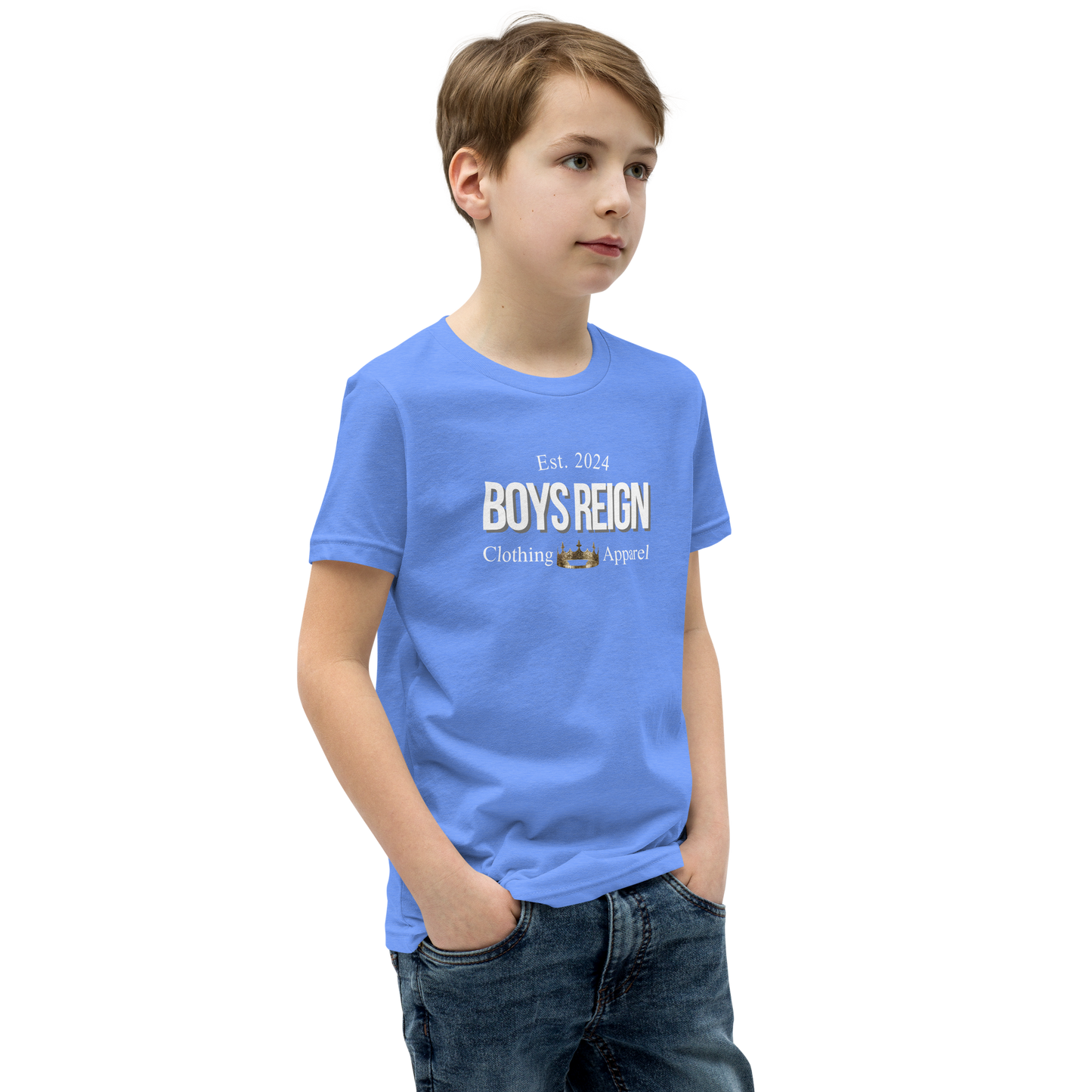 Boys Short Sleeve T-Shirt Classic White - Boys Reign