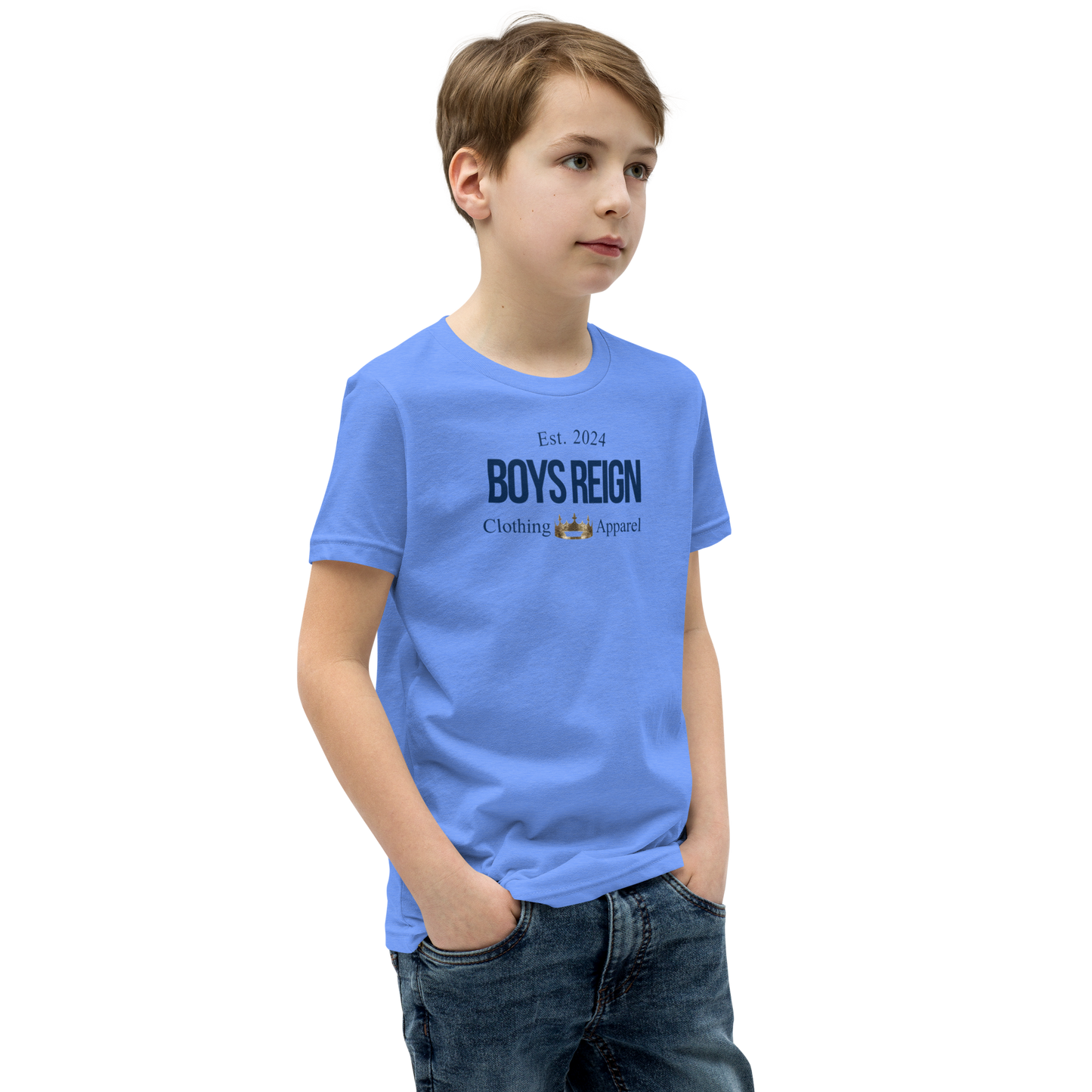 Boys Short Sleeve T-Shirt Classic Blue - Boys Reign