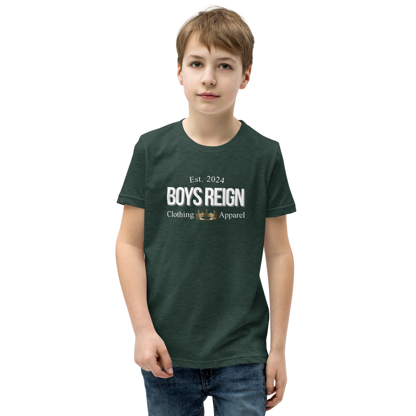 Boys Short Sleeve T-Shirt Classic White - Boys Reign