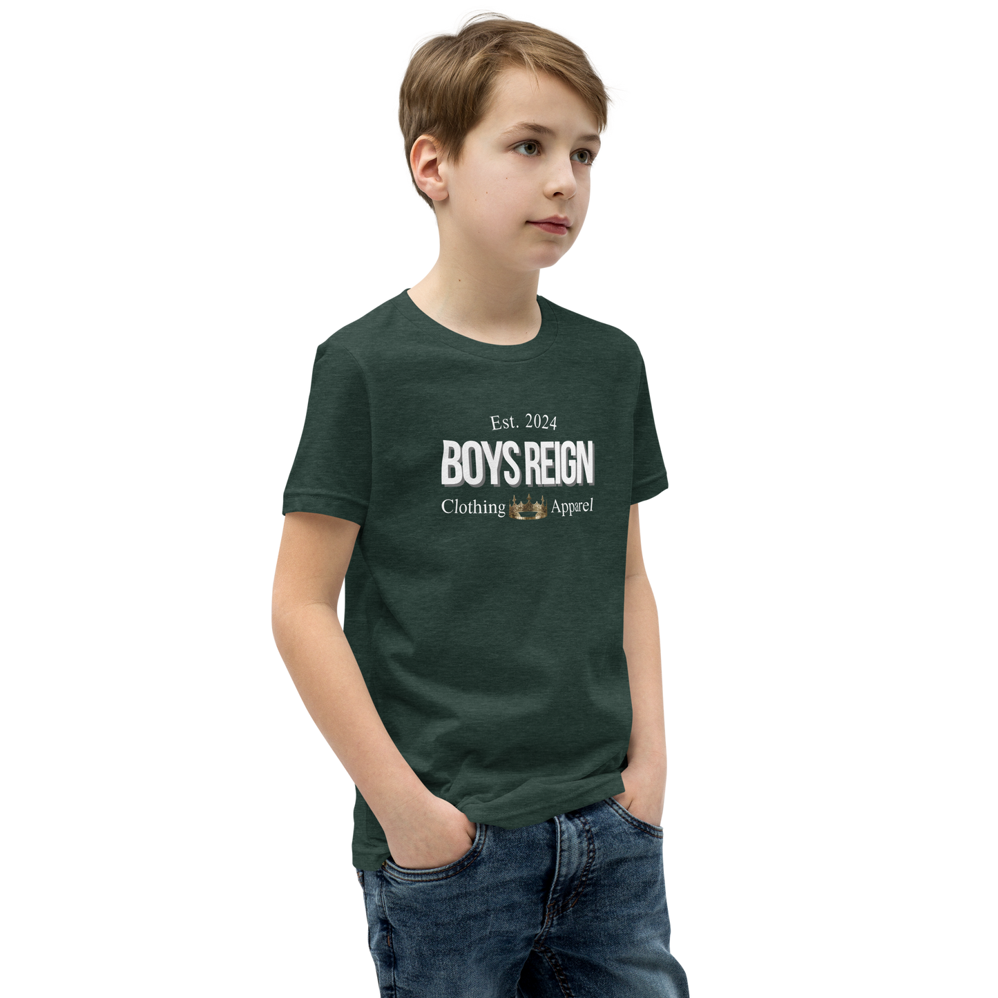 Boys Short Sleeve T-Shirt Classic White - Boys Reign