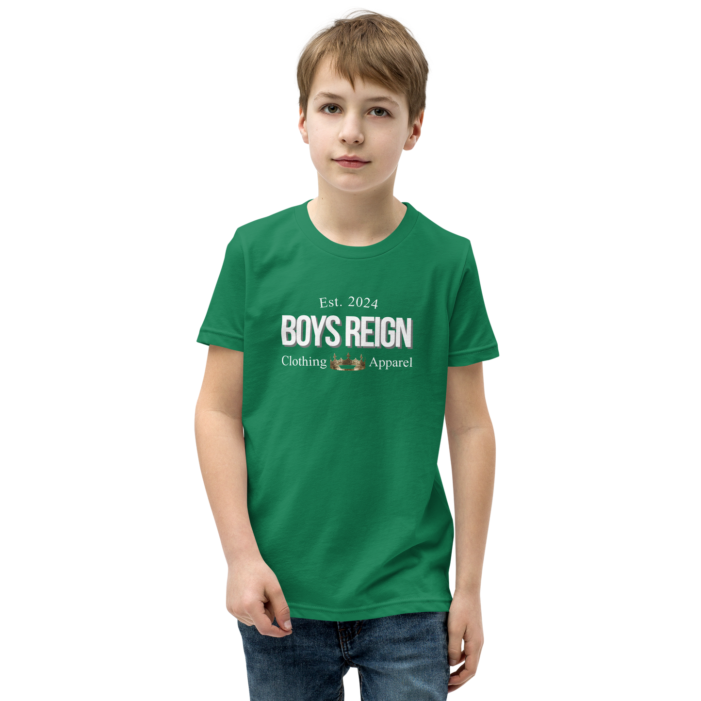 Boys Short Sleeve T-Shirt Classic White - Boys Reign