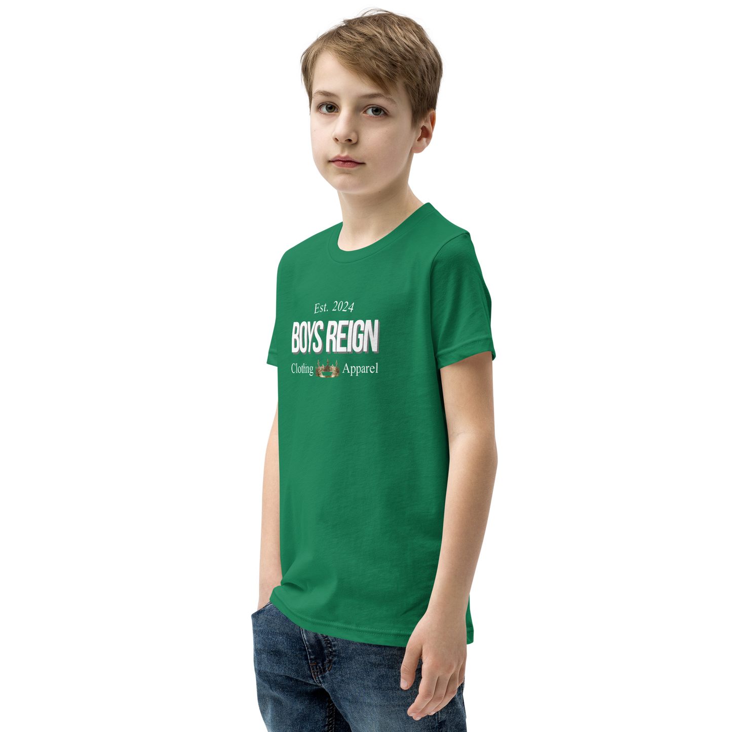 Boys Short Sleeve T-Shirt Classic White - Boys Reign