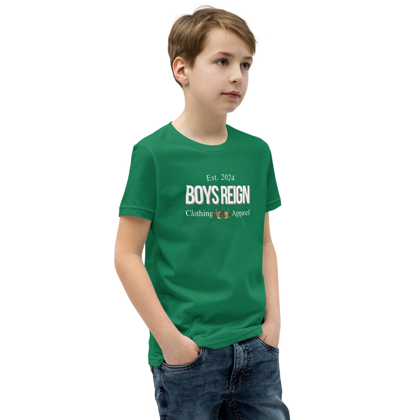 Boys Short Sleeve T-Shirt Classic White - Boys Reign