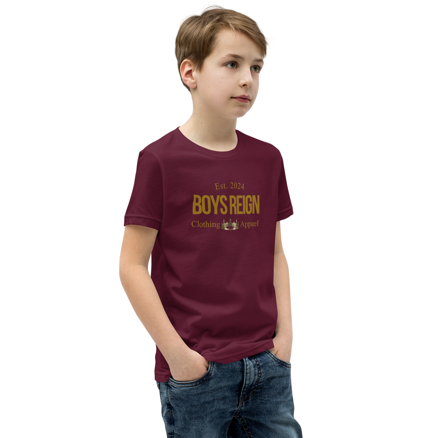 Boys Short Sleeve T-Shirt Classic Gold - Boys Reign