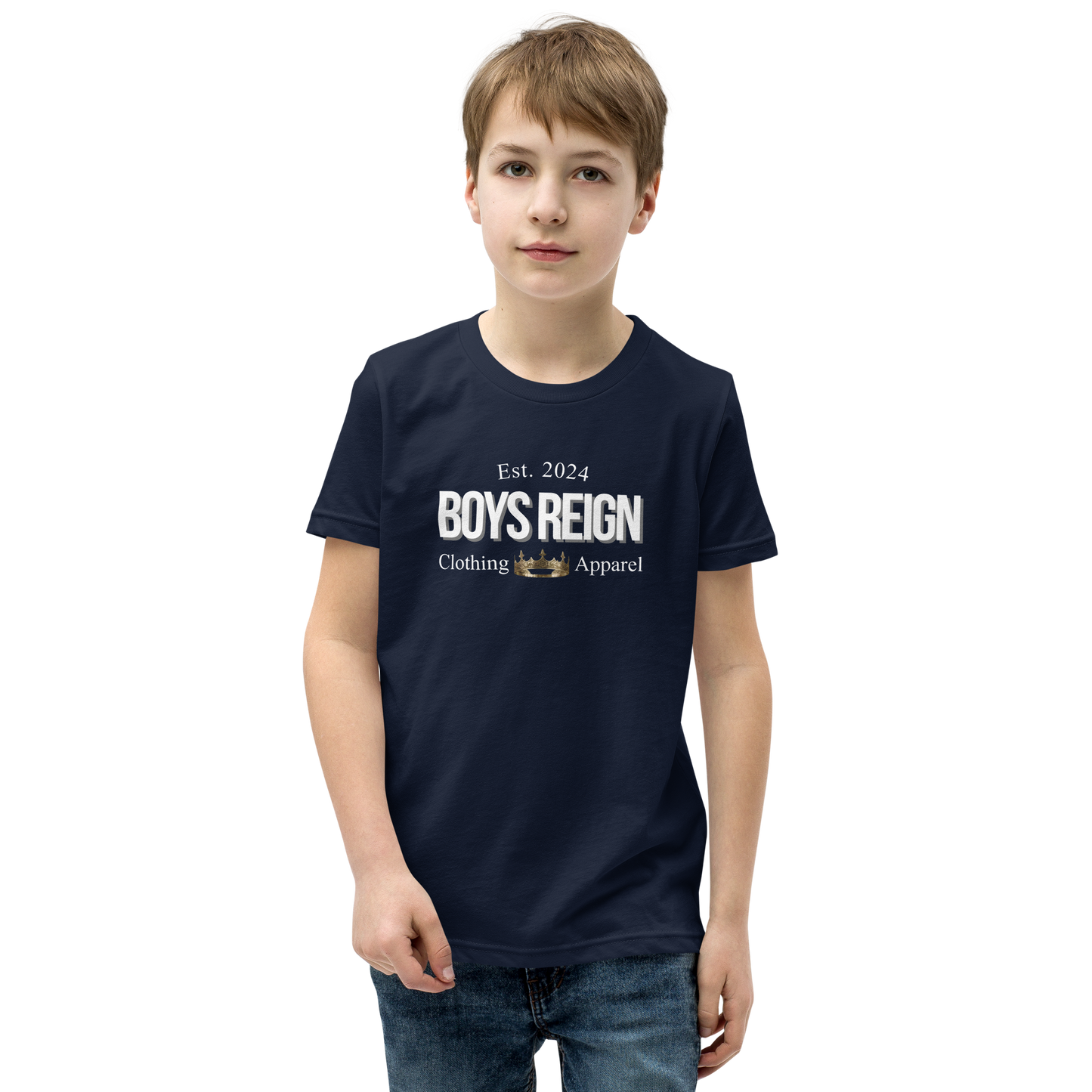 Boys Short Sleeve T-Shirt Classic White - Boys Reign