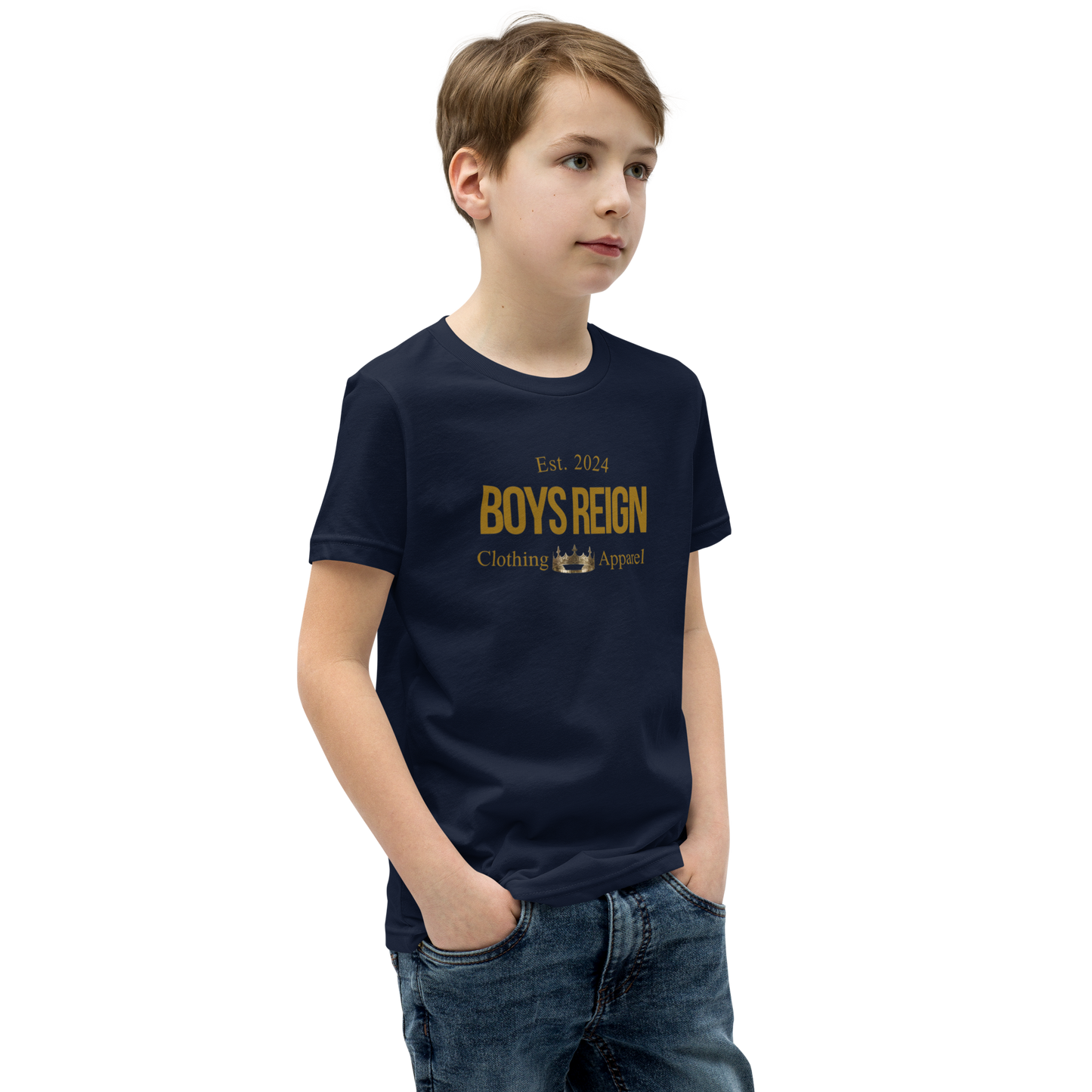 Boys Short Sleeve T-Shirt Classic Gold - Boys Reign