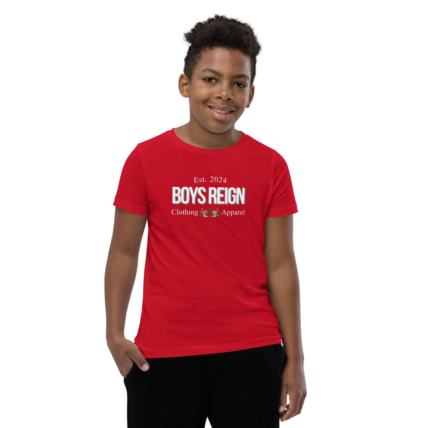 Boys Short Sleeve T-Shirt Classic White - Boys Reign