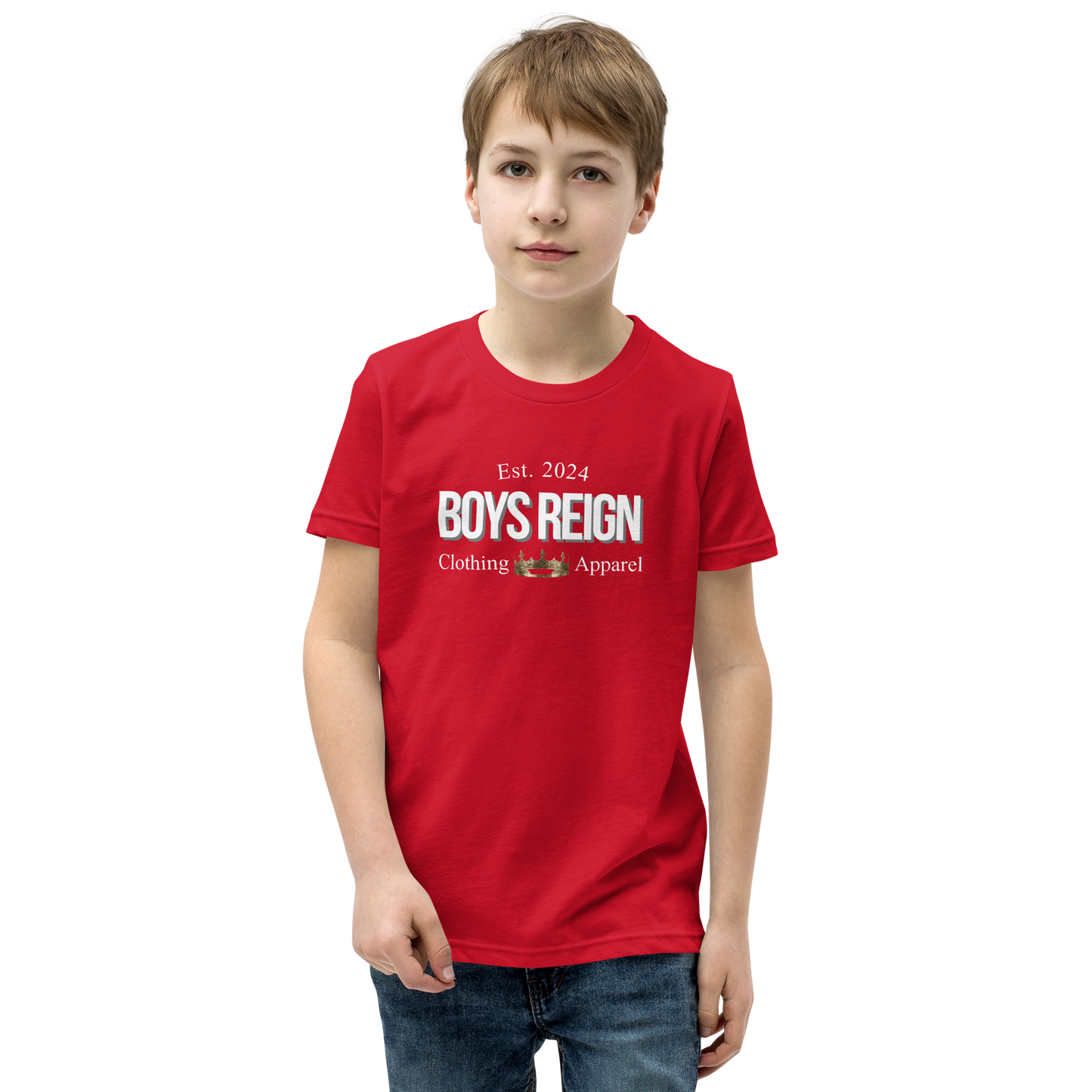 Boys Short Sleeve T-Shirt Classic White - Boys Reign