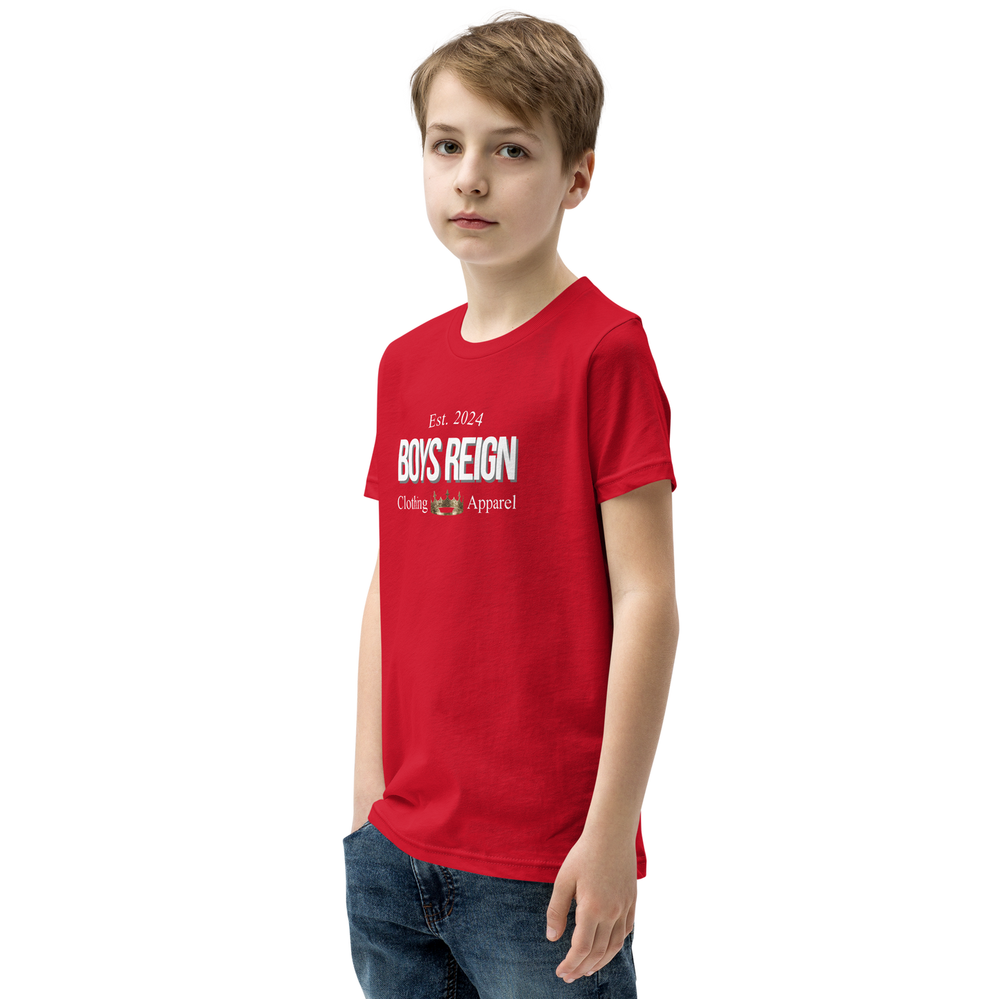 Boys Short Sleeve T-Shirt Classic White - Boys Reign