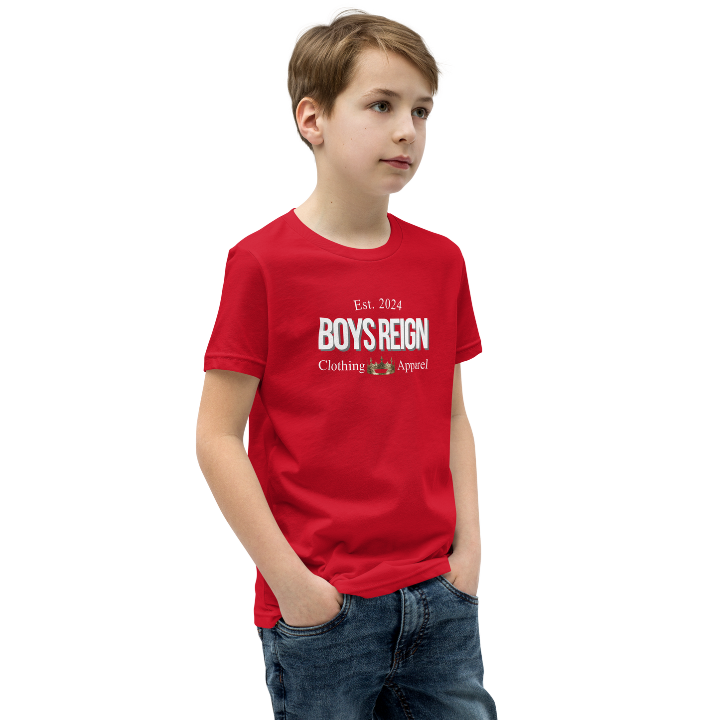 Boys Short Sleeve T-Shirt Classic White - Boys Reign