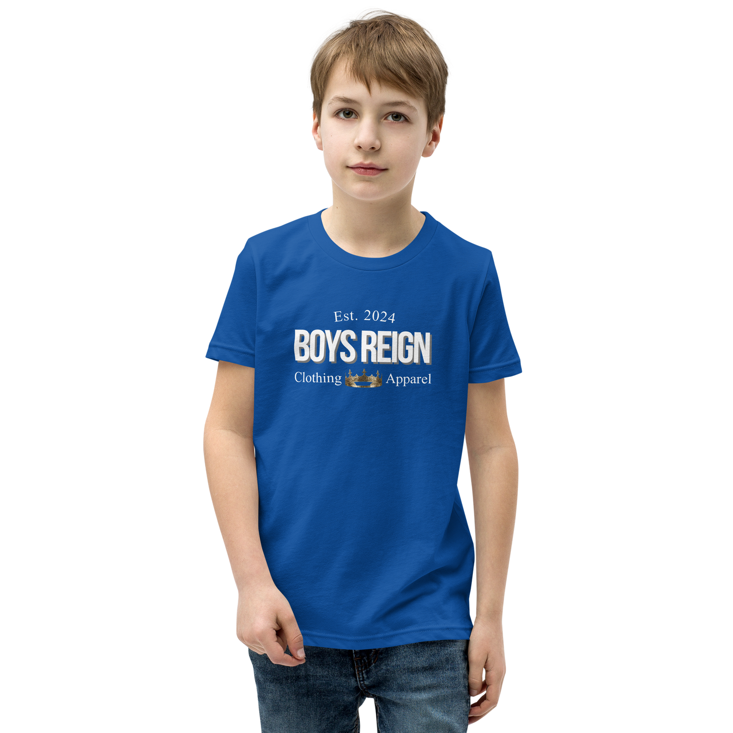 Boys Short Sleeve T-Shirt Classic White - Boys Reign
