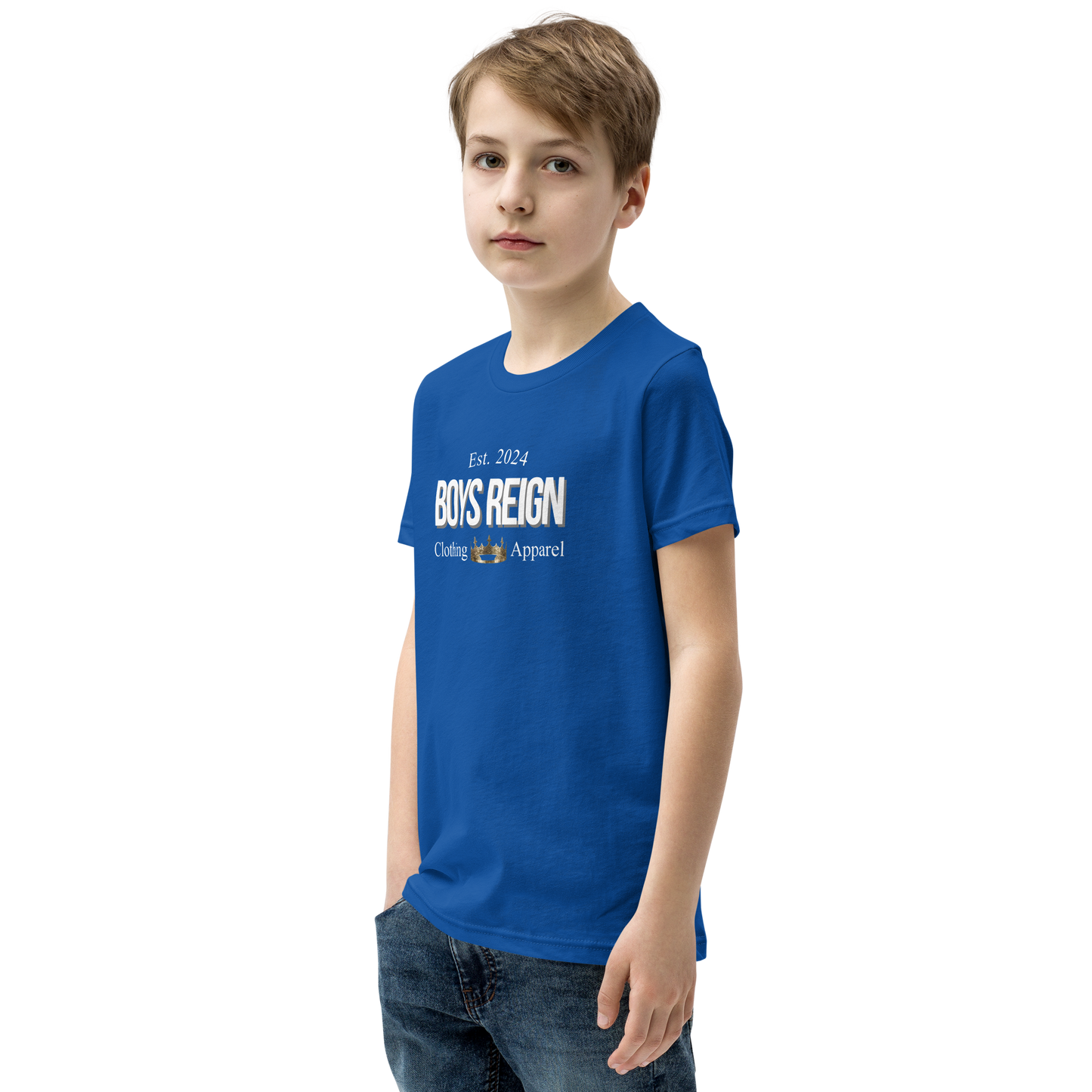 Boys Short Sleeve T-Shirt Classic White - Boys Reign