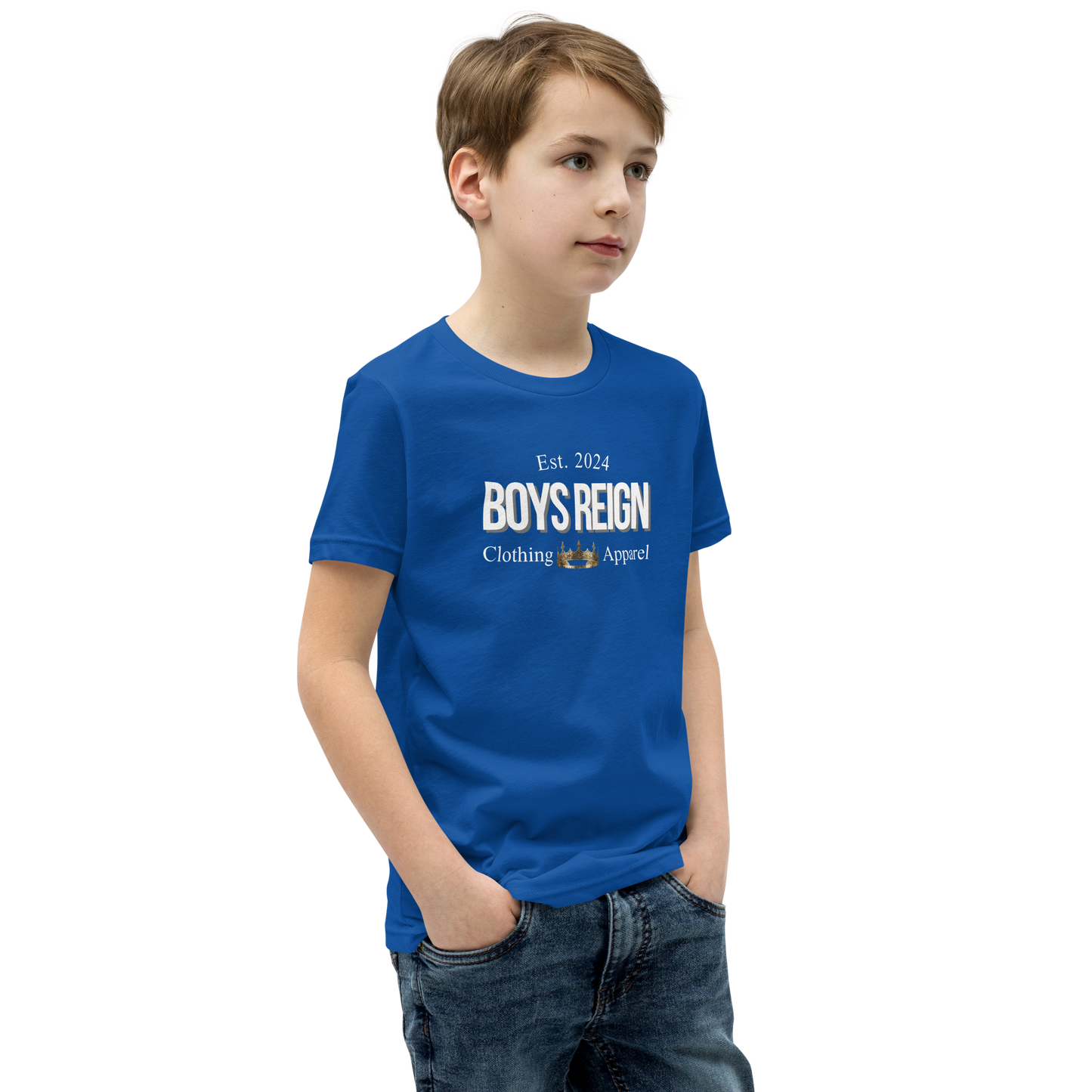 Boys Short Sleeve T-Shirt Classic White - Boys Reign