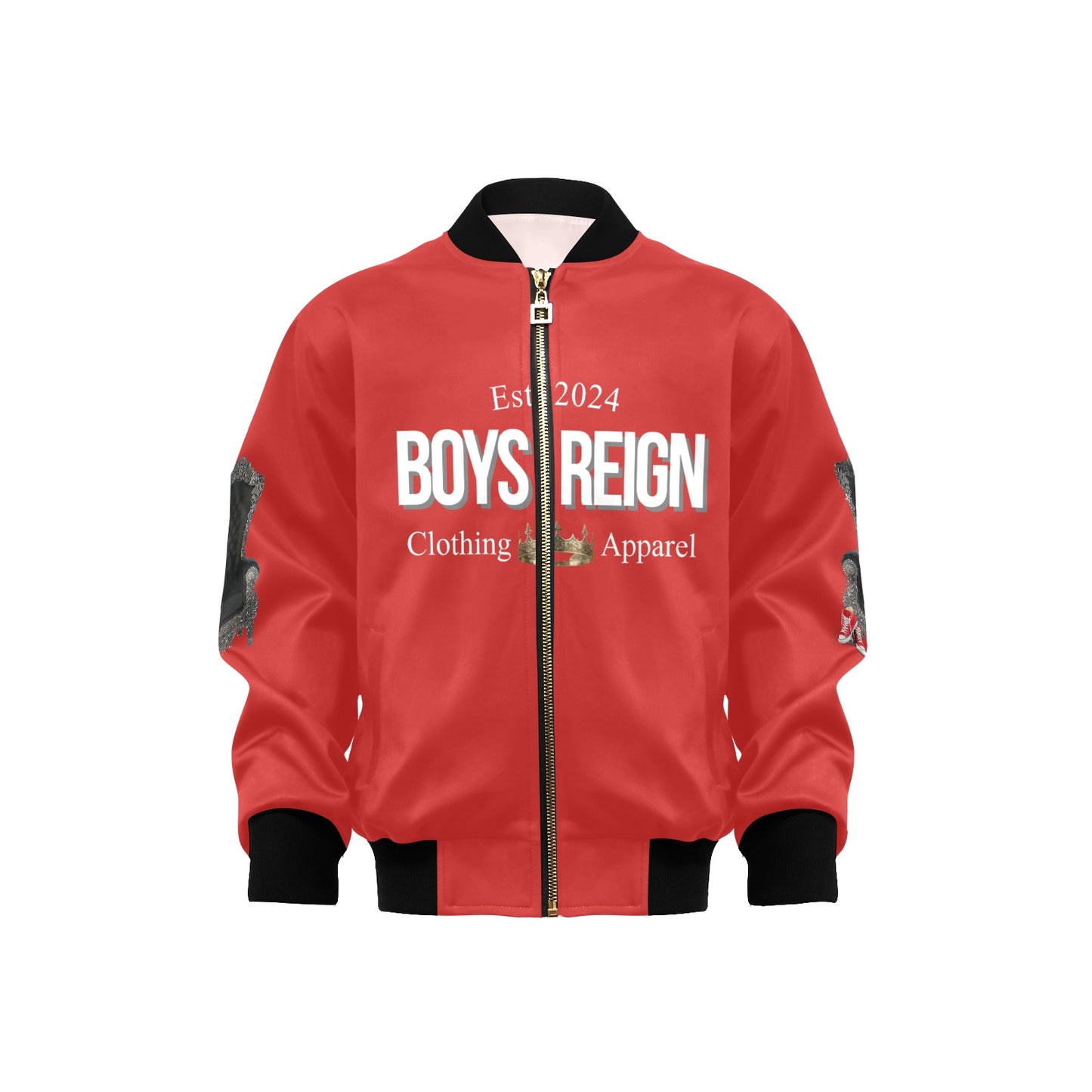 Boys Reign Bomber Jacket  With Pockets - Boys Reign